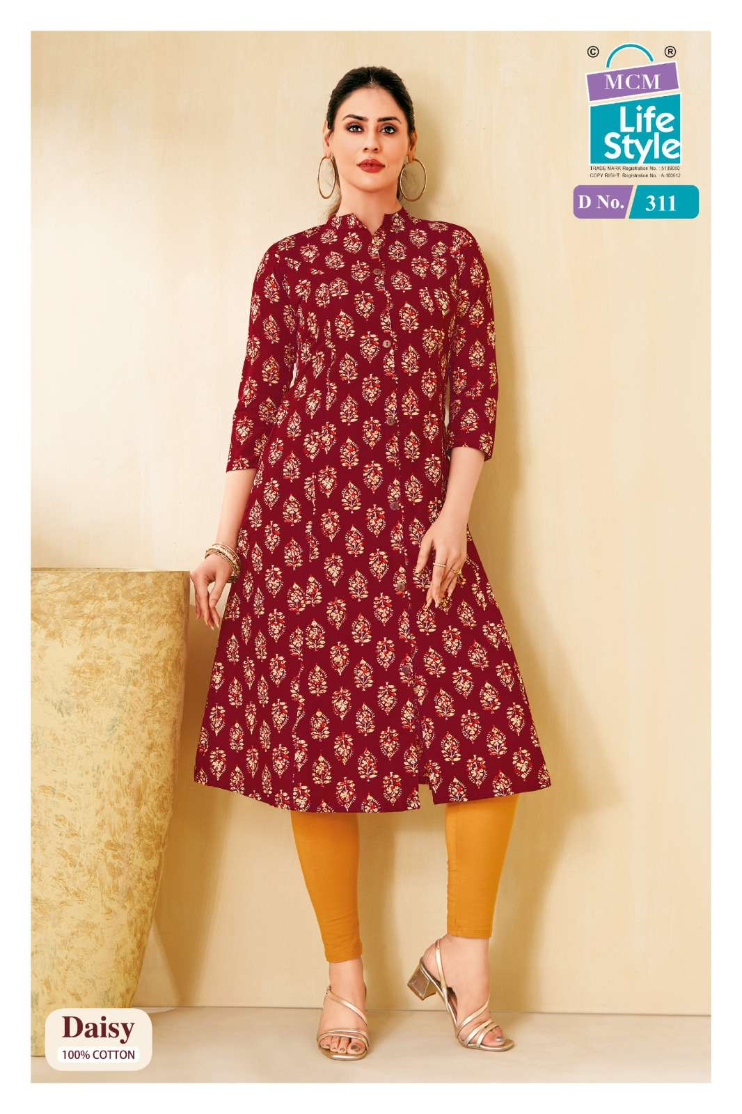 MCM LIFESTYLE DAISY VOL 3 FANCY A LINE CUT PATTERN LADIES KURTI 