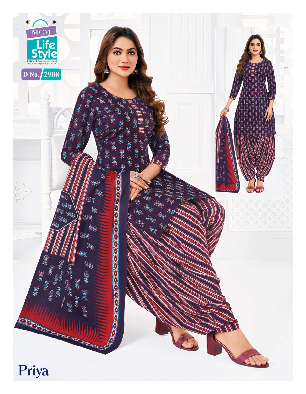  MCM LIFESTYLE PRIYA VOL 29 COTTON PRINTED READY MADE PATIYALA SUIT