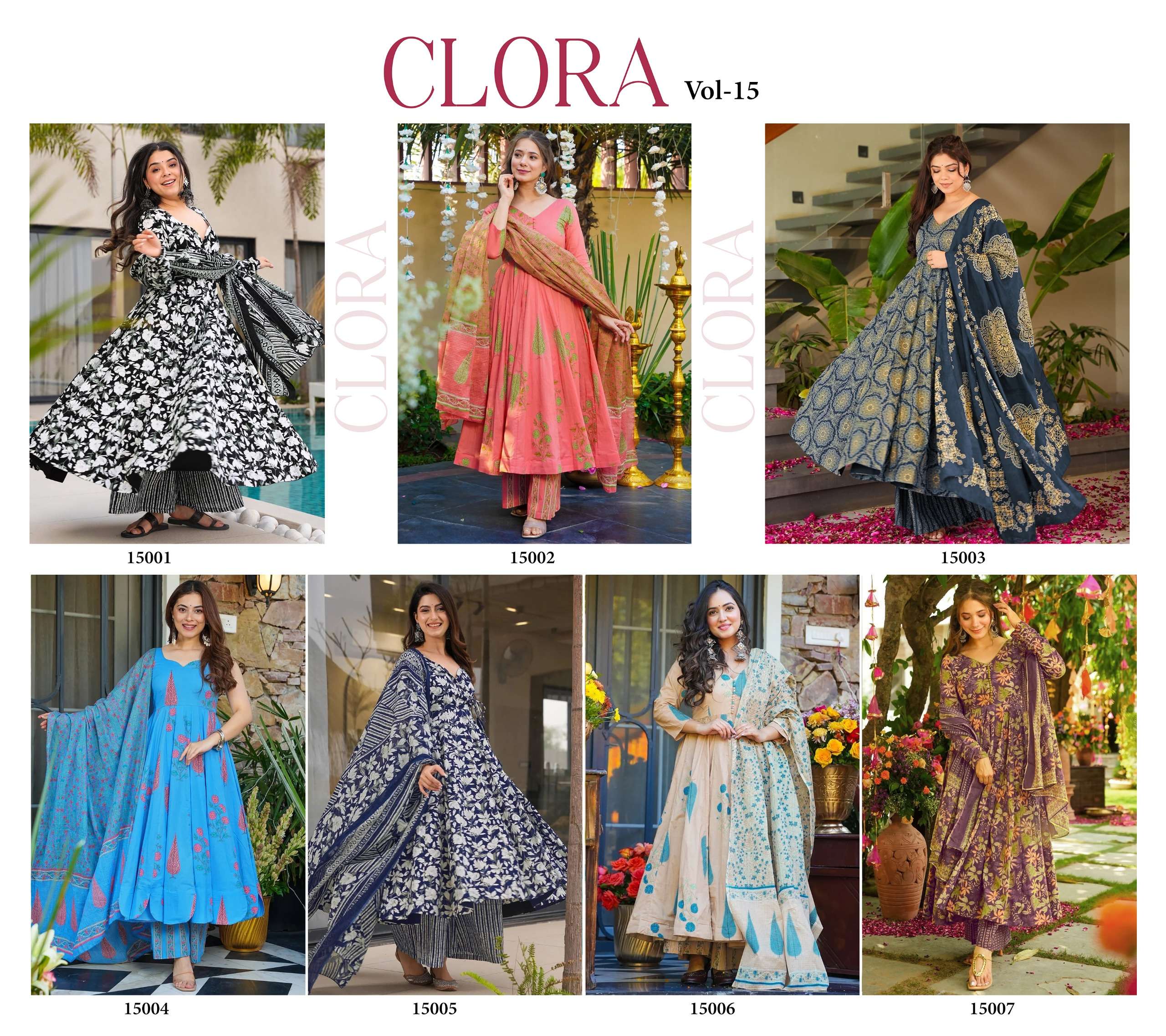MF CLORA VOL 15 FANCY LOOK READY LADIES GOWN SUIT