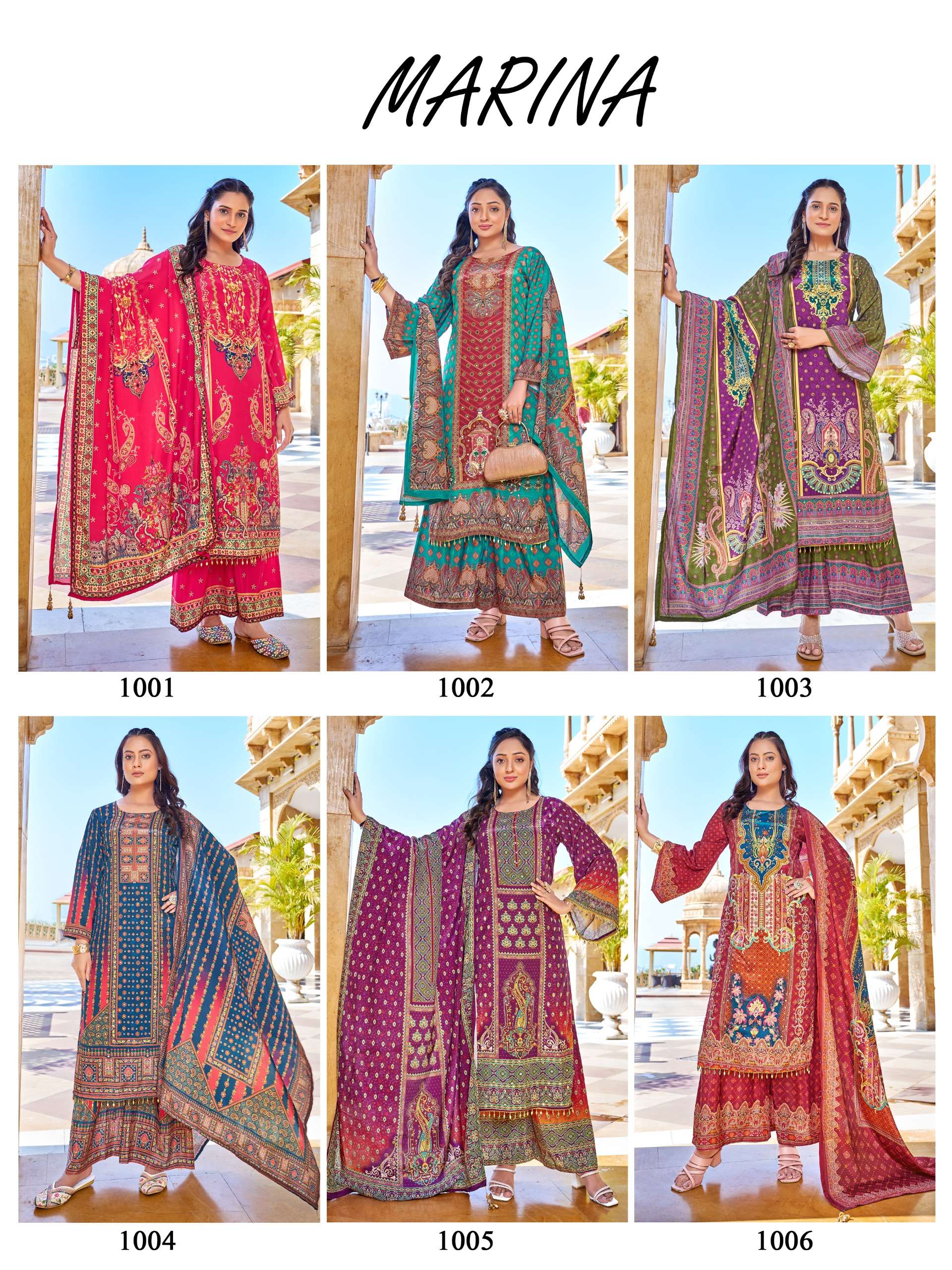 MF MARINA SILK DIGITAL PRINT WITH FANCY WORKS READY MADE PAKISTANI STYLE SUIT