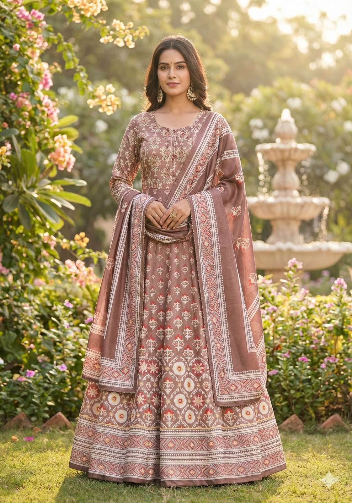 MF SAMANTA DOLA SILK DESIGNER PARTY WEAR ANARKALI GOWN WITH DUPATTA