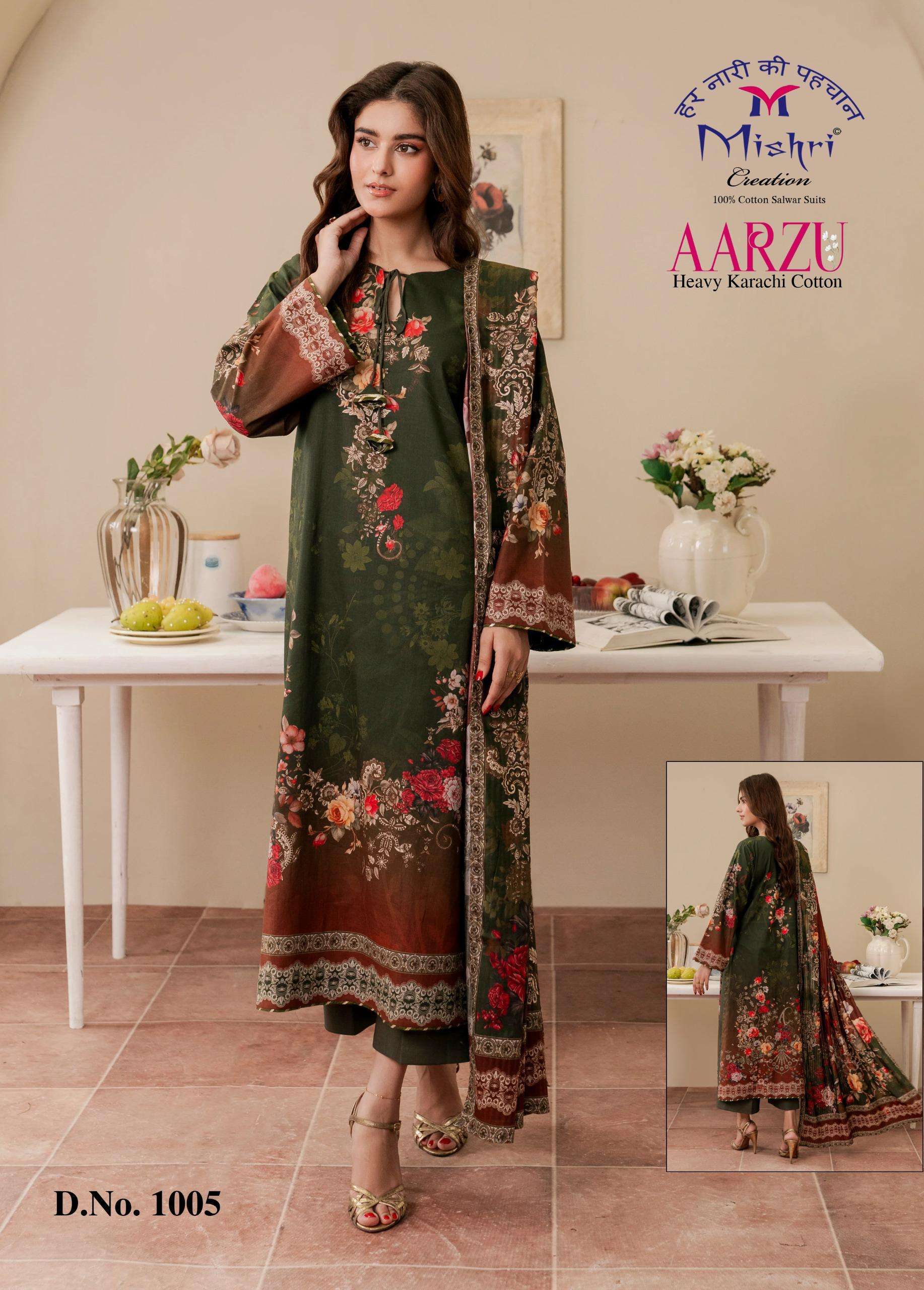 MISHRI CREATION AARZU VOL 1 COTTON DIGITAL PRINT SALWAR SUITS 