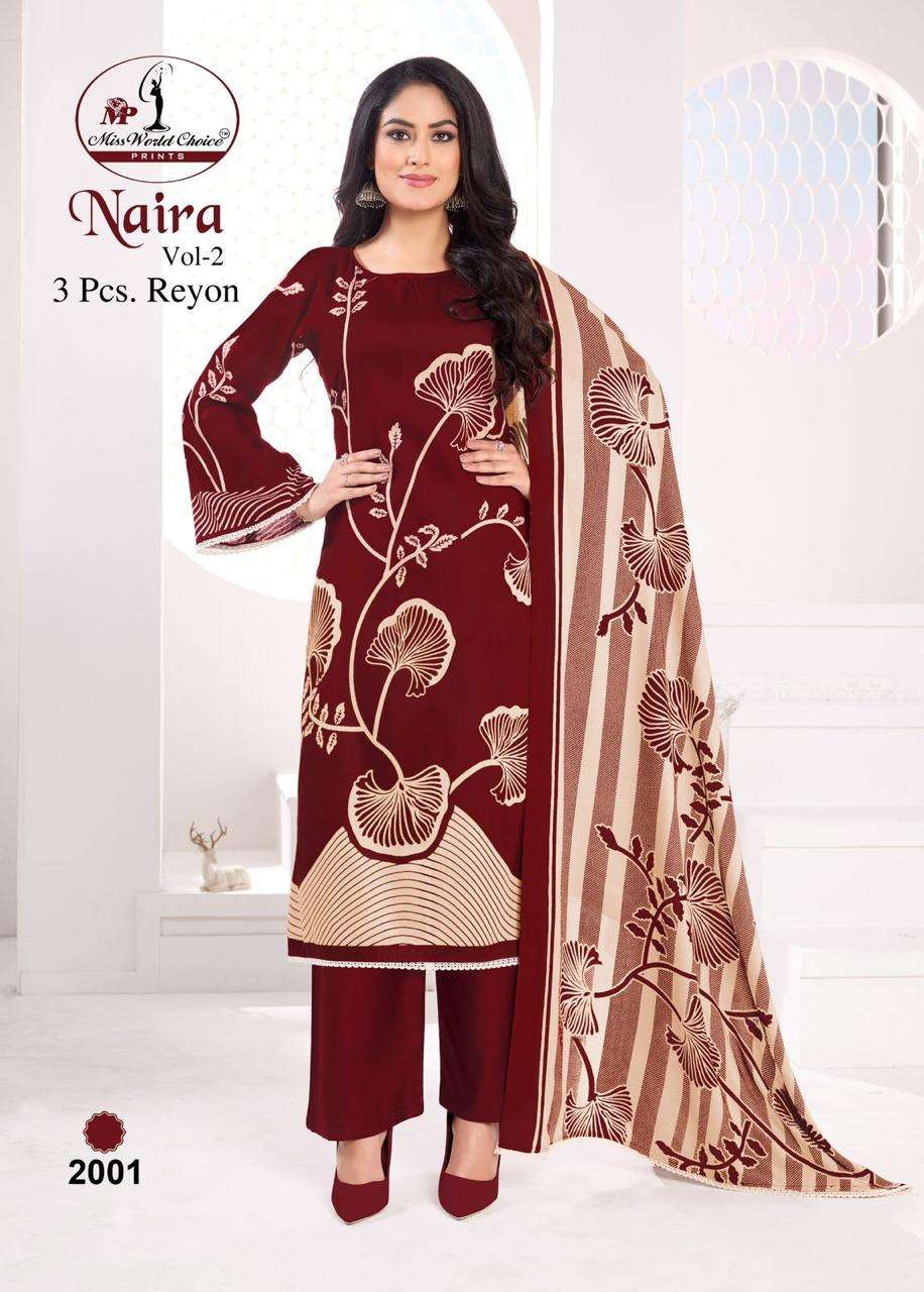 MISS WORLD CHOICE NAIRA VOL 2 RAYON FANCY WORKS LADIES SALWAR SUIT
