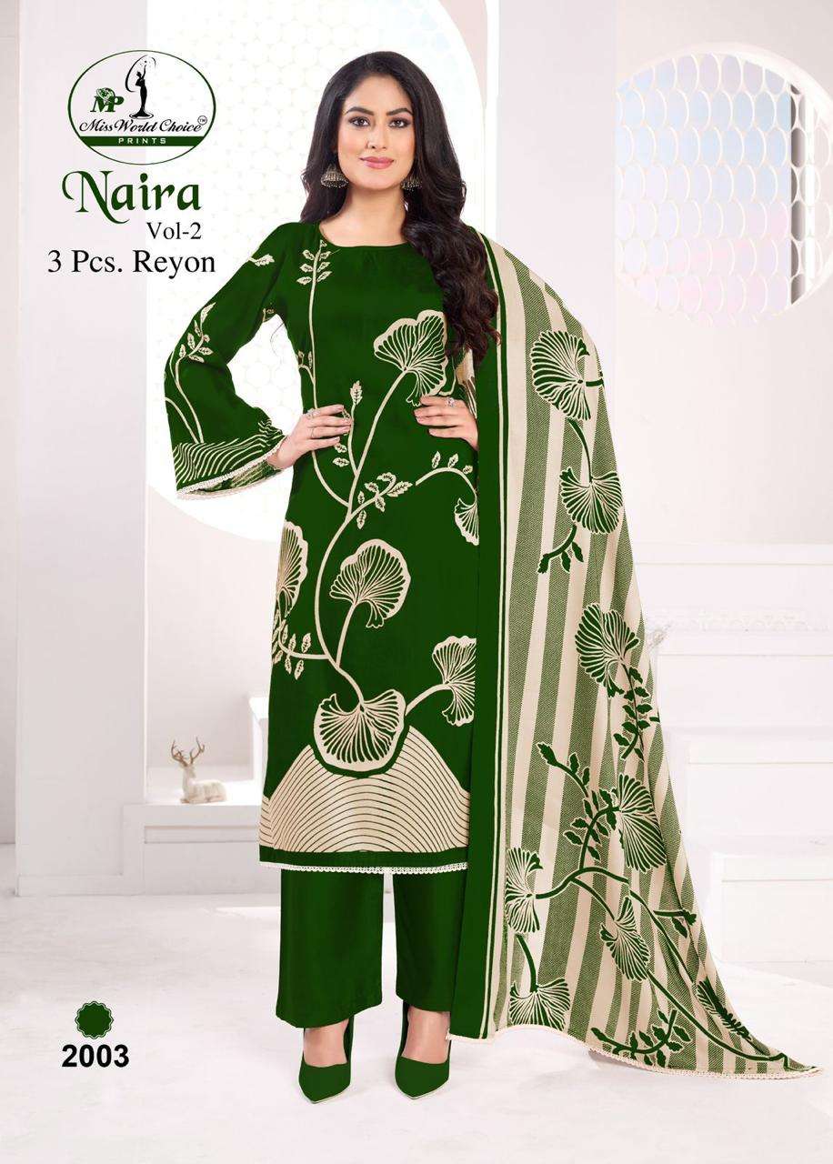 MISS WORLD CHOICE NAIRA VOL 2 RAYON FANCY WORKS LADIES SALWAR SUIT