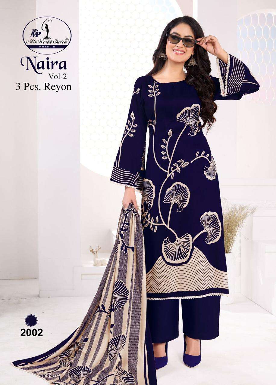MISS WORLD CHOICE NAIRA VOL 2 RAYON FANCY WORKS LADIES SALWAR SUIT