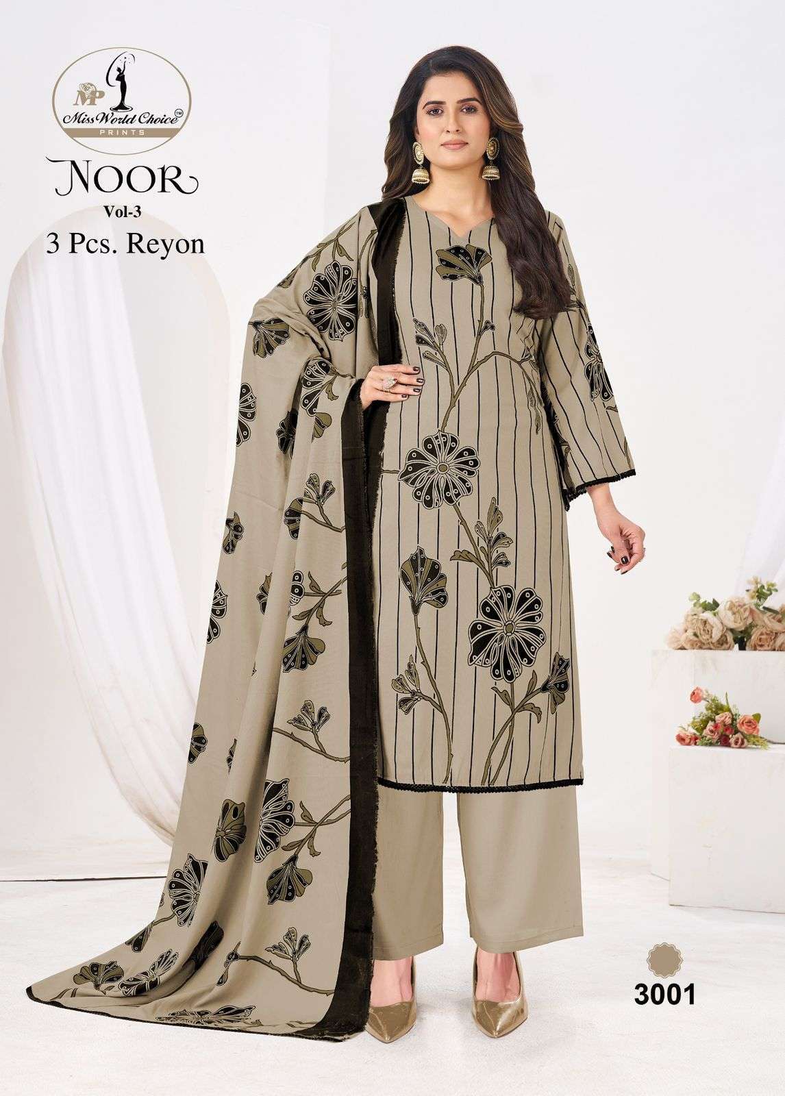 MISS WORLD CHOICE NOOR VOL 3 RAYON DIGITAL PRINTS LADIES SALWAR SUIT