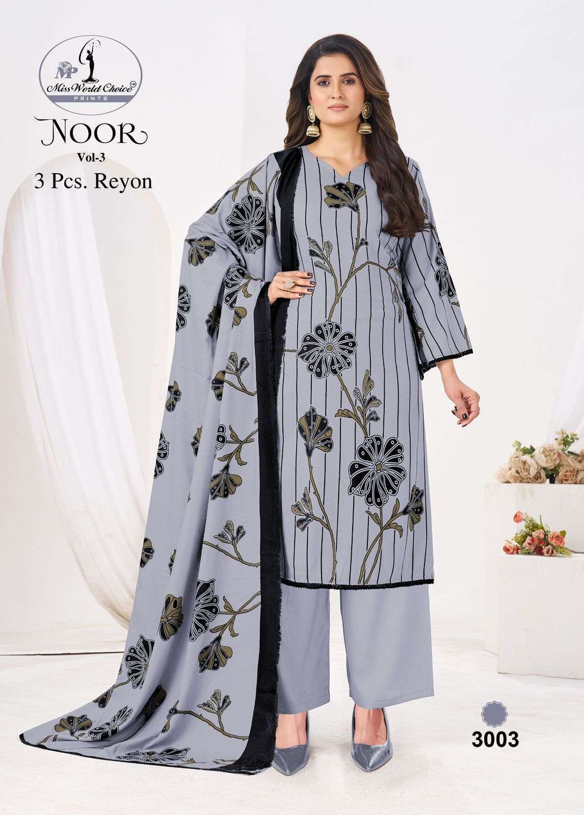 MISS WORLD CHOICE NOOR VOL 3 RAYON DIGITAL PRINTS LADIES SALWAR SUIT