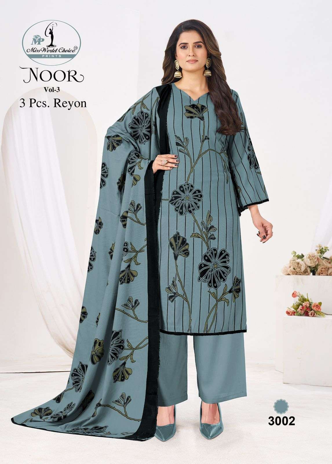 MISS WORLD CHOICE NOOR VOL 3 RAYON DIGITAL PRINTS LADIES SALWAR SUIT