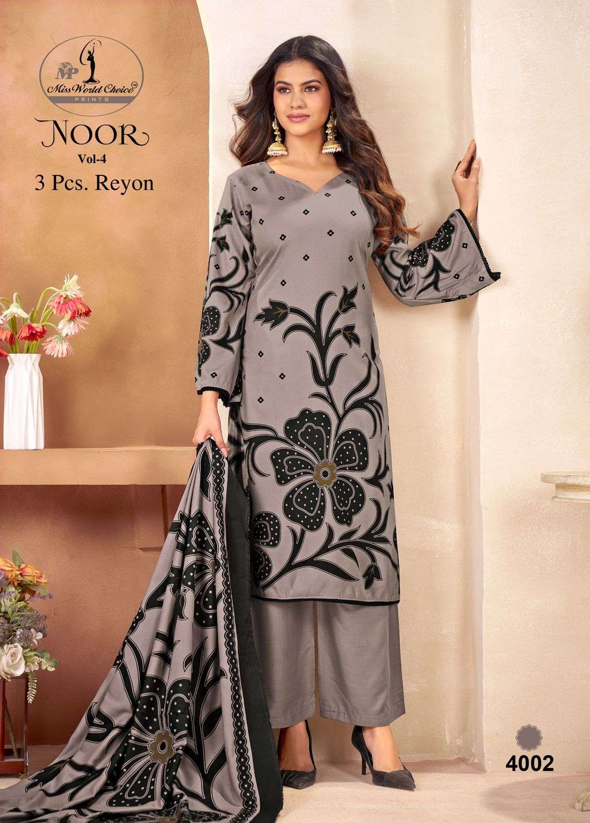 MISS WORLD CHOICE NOOR VOL 4 RAYON DIGITAL PRINTS LADIES SALWAR SUIT