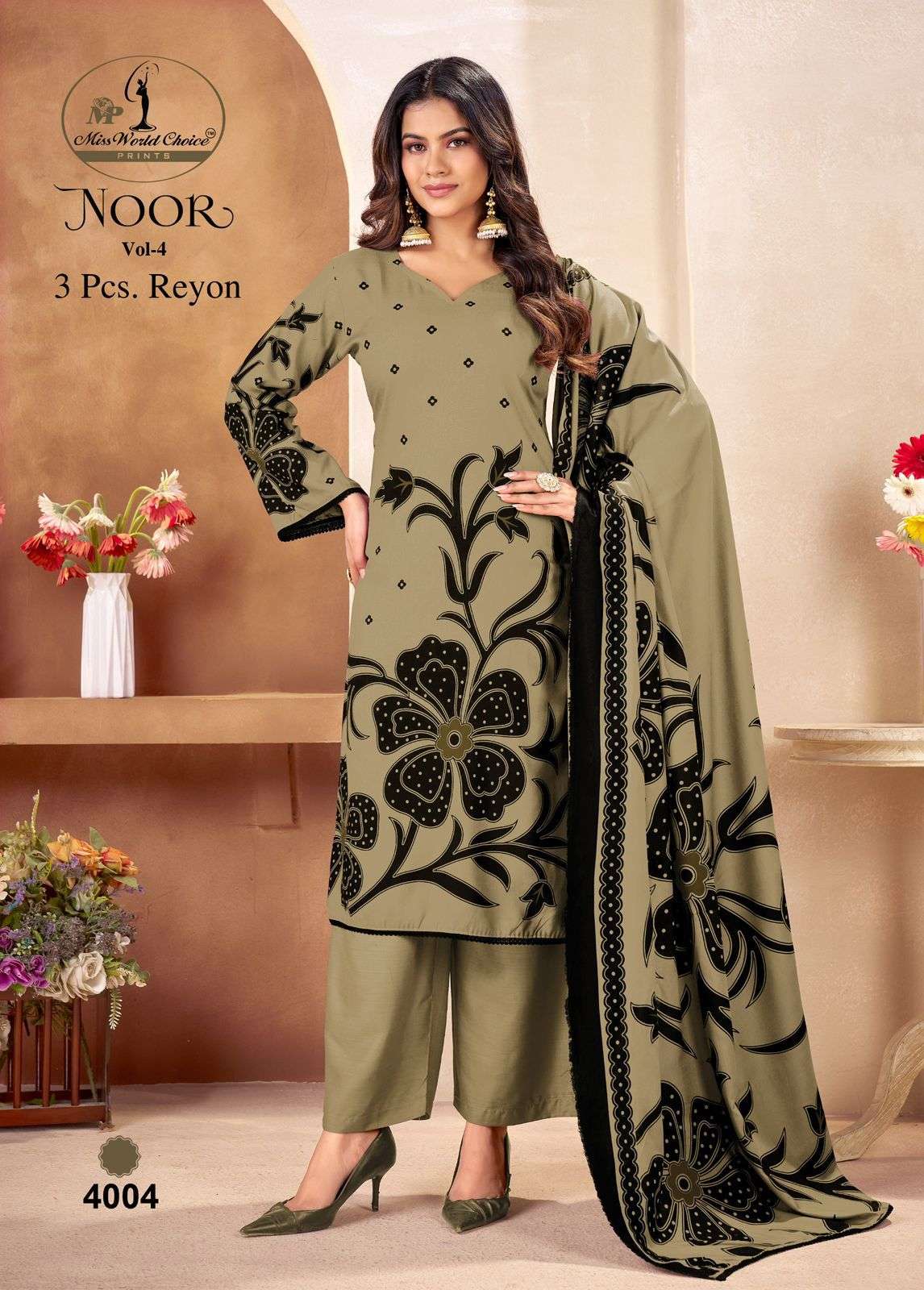 MISS WORLD CHOICE NOOR VOL 4 RAYON DIGITAL PRINTS LADIES SALWAR SUIT