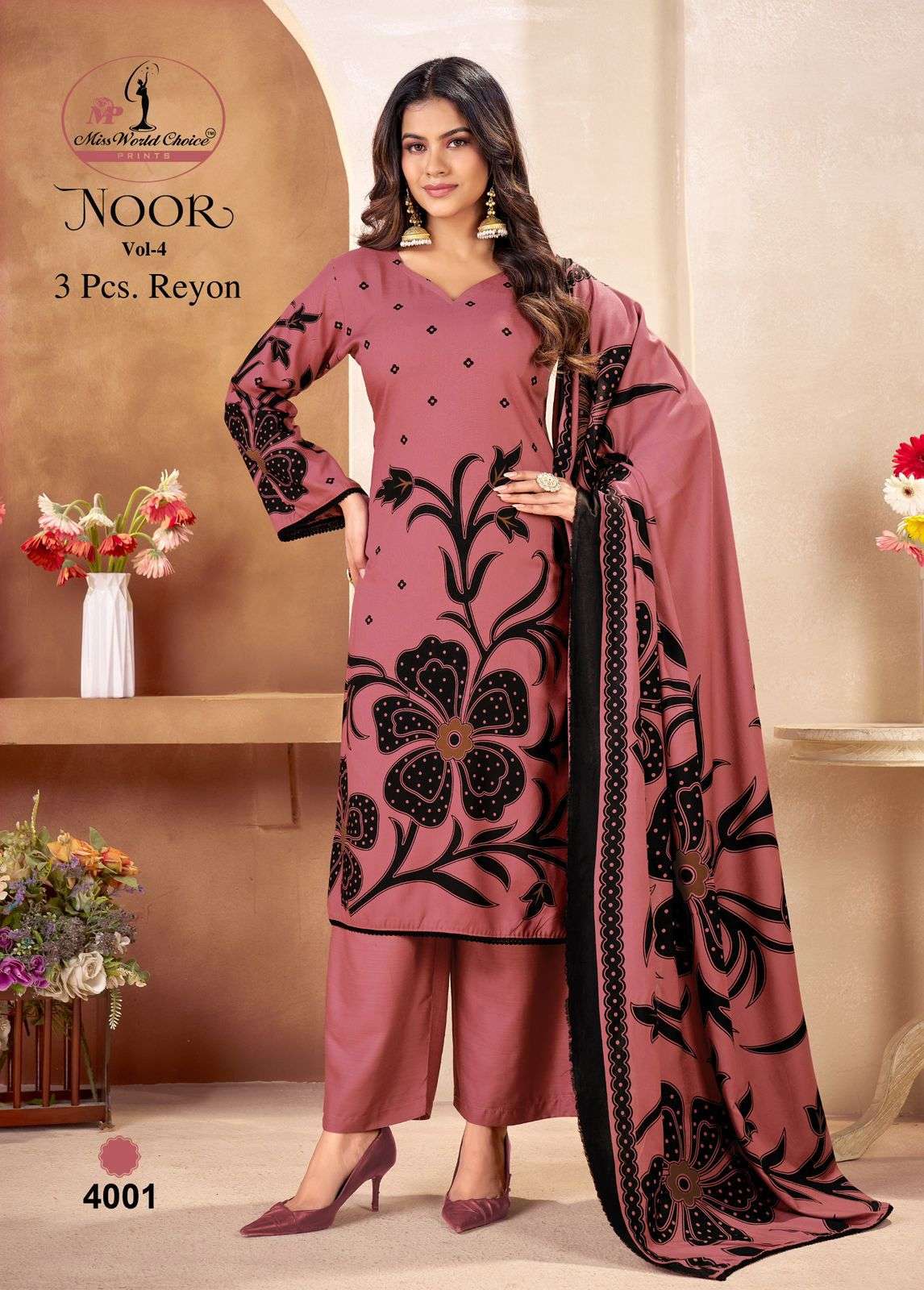 MISS WORLD CHOICE NOOR VOL 4 RAYON DIGITAL PRINTS LADIES SALWAR SUIT