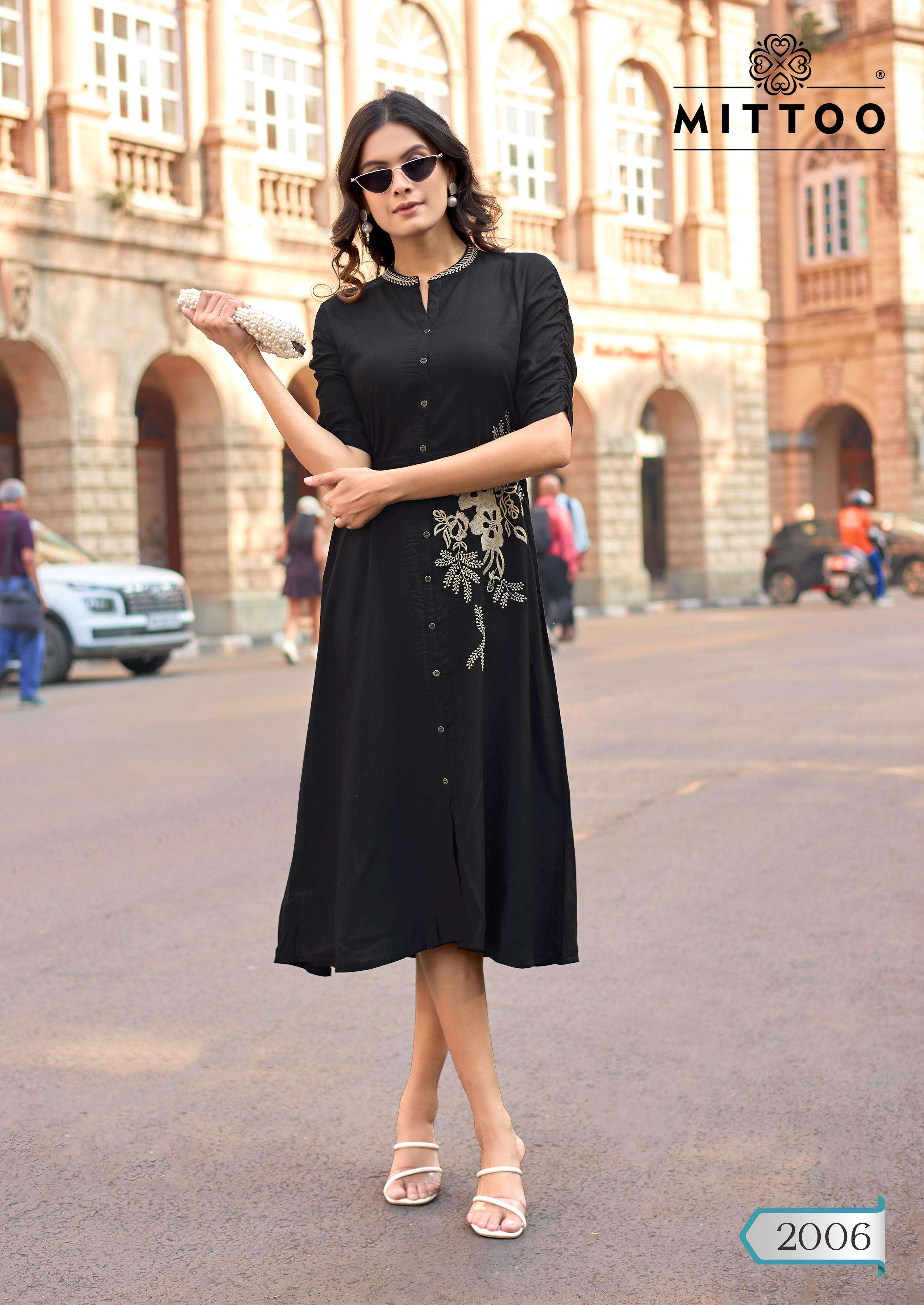 MITTOO ARICA RAYON FANCY WORKS LADIES WESTERN STYLE LONG TOP