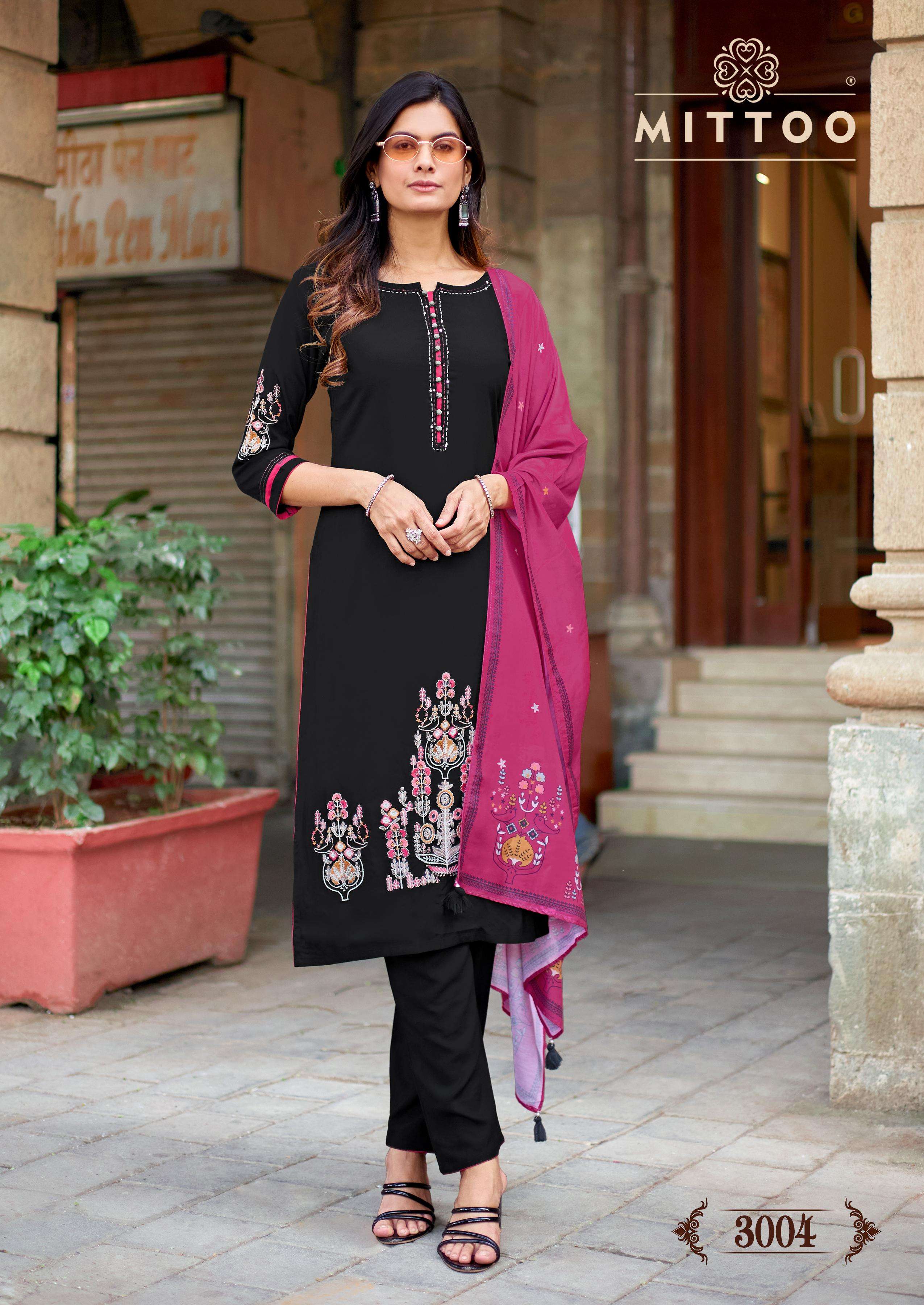 MITTOO KALAMAY RAYON FANCY WORKS LADIES 3PIECE SET COLLECTION