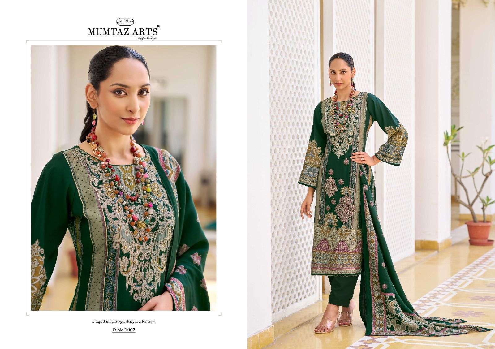 MUMTAZ ARTS GULMOHAR VISCOSE DIGITAL PRINT WITH FANCY WORK SUIT