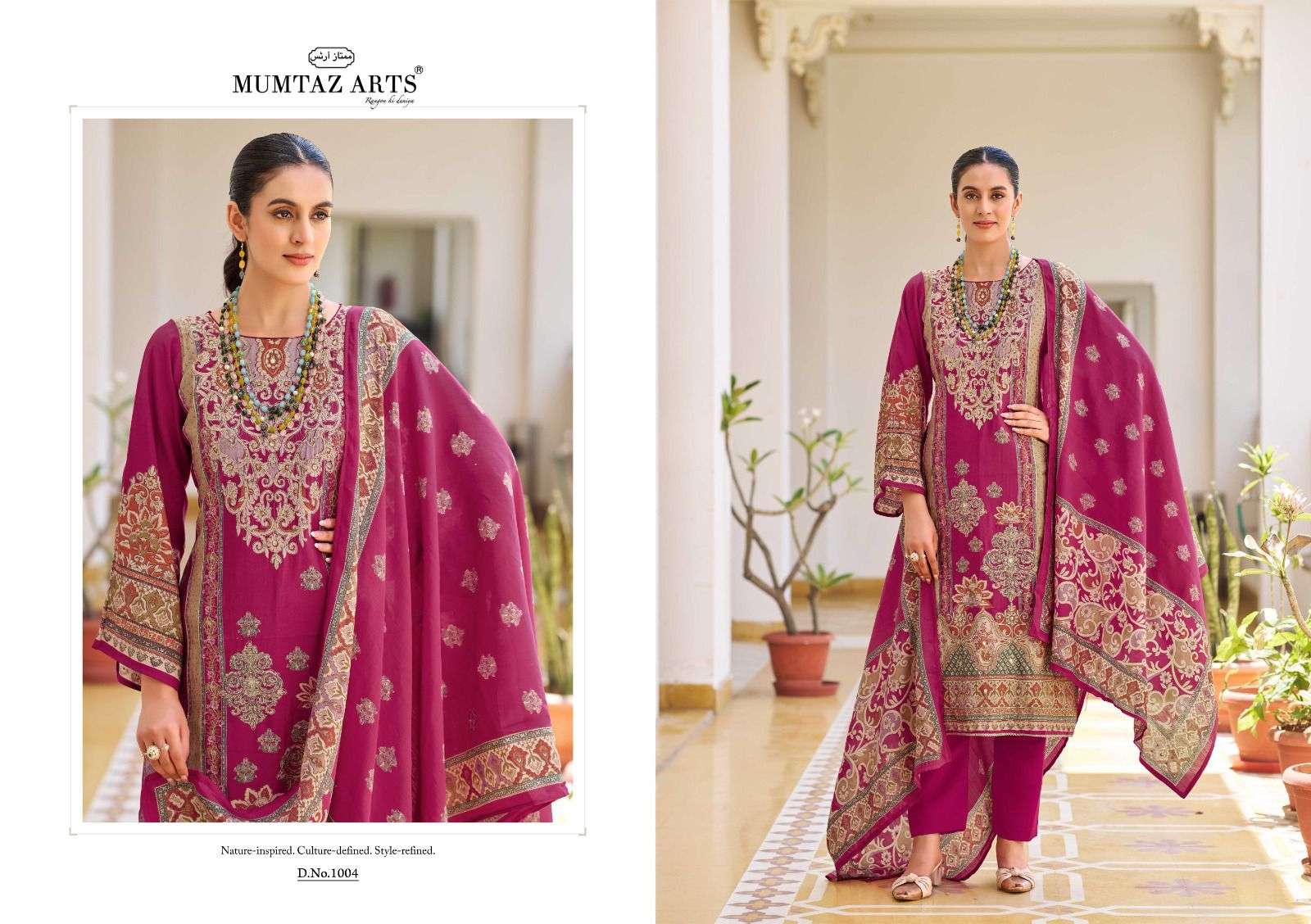 MUMTAZ ARTS GULMOHAR VISCOSE DIGITAL PRINT WITH FANCY WORK SUIT
