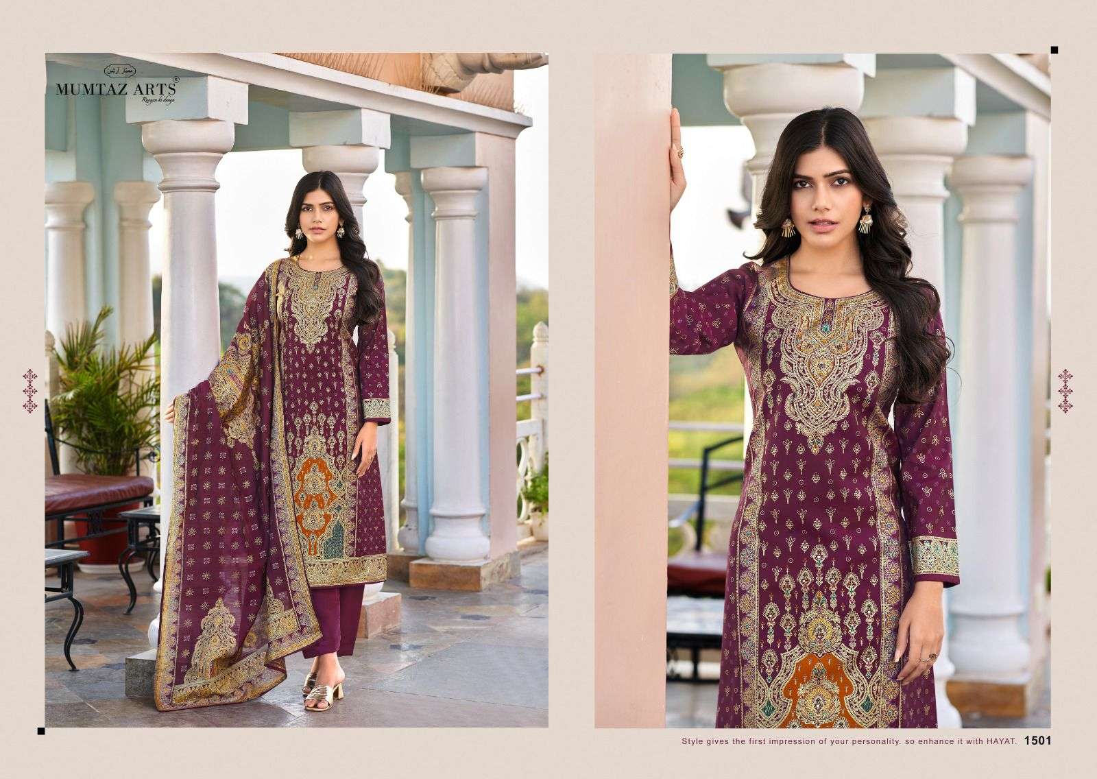 MUMTAZ ARTS NASRIN VISCOSE DIGITAL PRINT WITH FANCY EMBROIDERY WORK SUIT