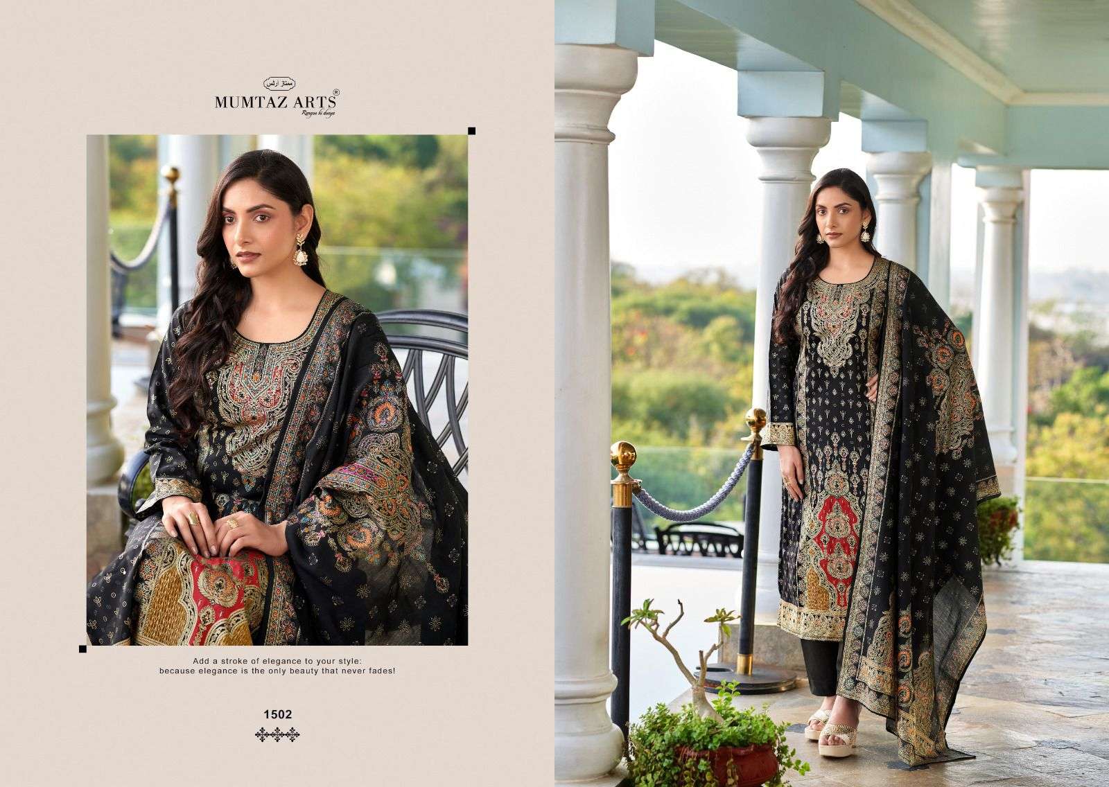 MUMTAZ ARTS NASRIN VISCOSE DIGITAL PRINT WITH FANCY EMBROIDERY WORK SUIT