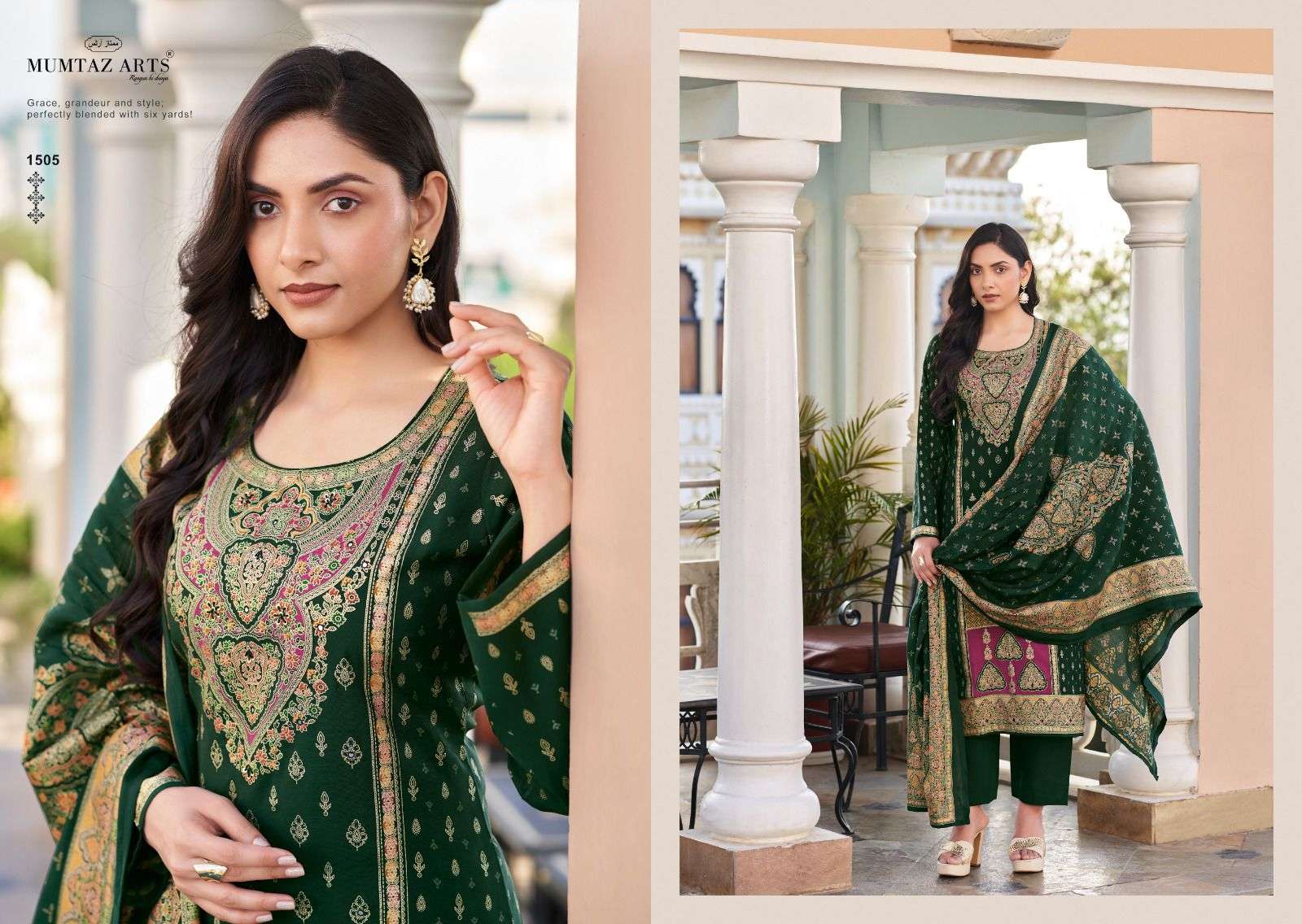 MUMTAZ ARTS NASRIN VISCOSE DIGITAL PRINT WITH FANCY EMBROIDERY WORK SUIT