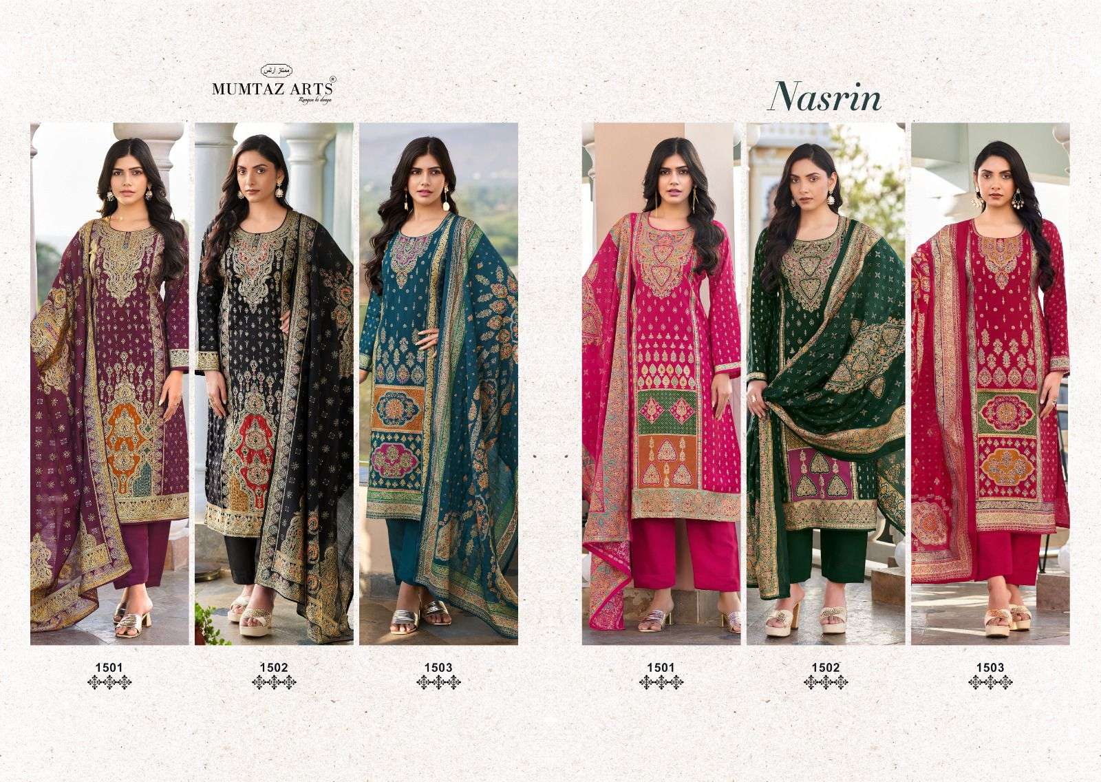 MUMTAZ ARTS NASRIN VISCOSE DIGITAL PRINT WITH FANCY EMBROIDERY WORK SUIT