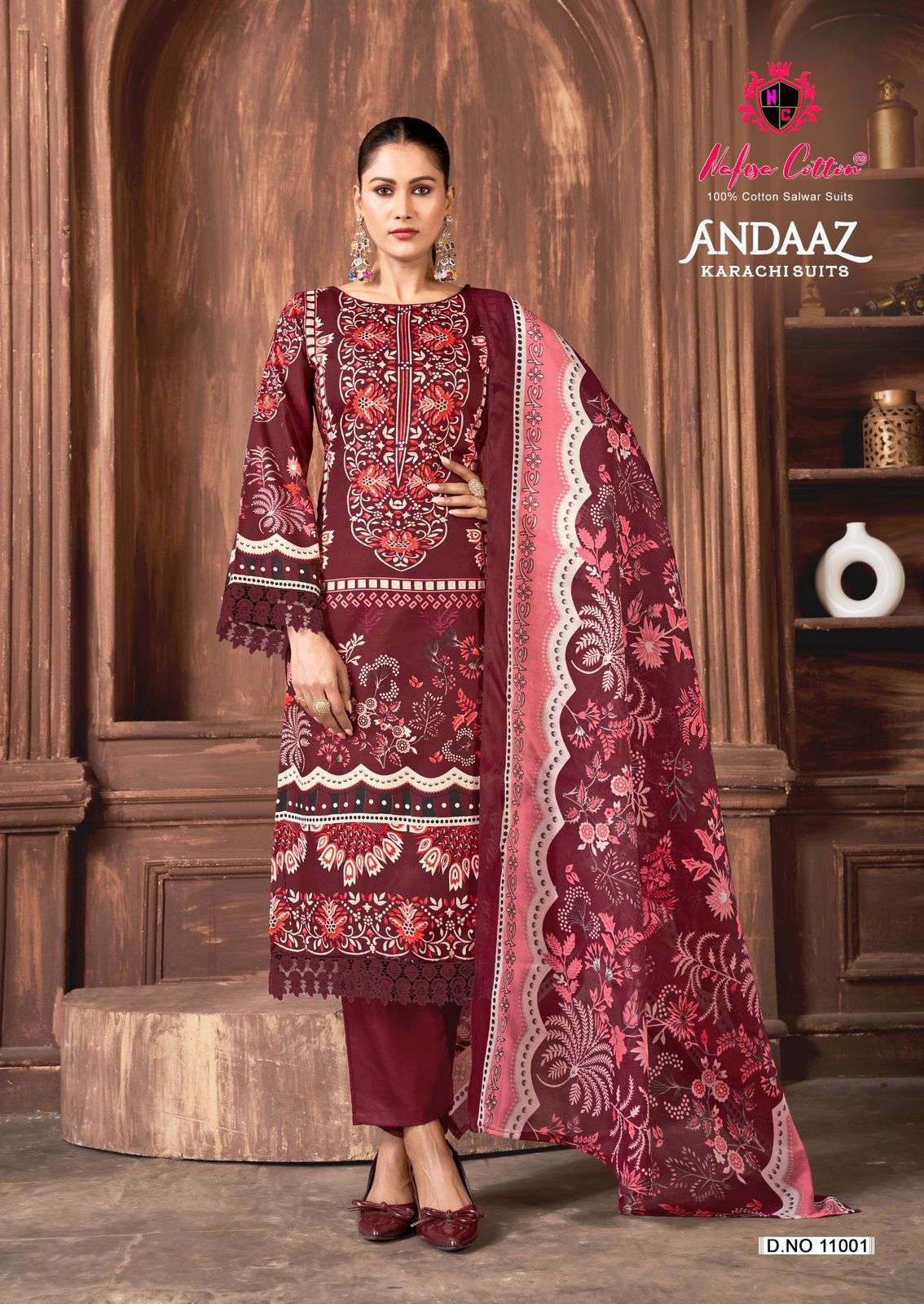 NAFISA COTTON ANDAAZ KARACHI SUITS VOL 11 COTTON DIGITAL PRINT DRESS
