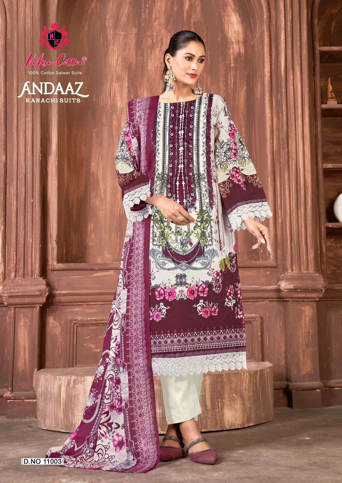 NAFISA COTTON ANDAAZ KARACHI SUITS VOL 11 COTTON DIGITAL PRINT DRESS
