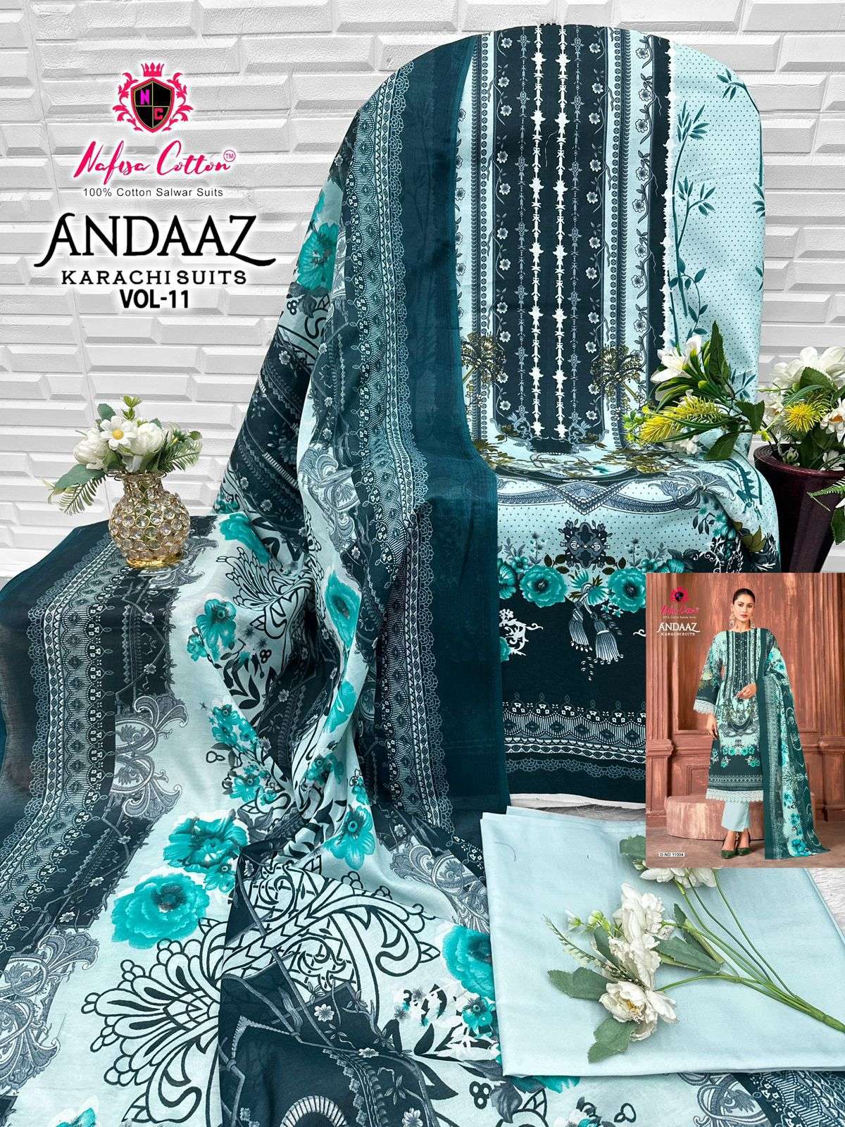NAFISA COTTON ANDAAZ KARACHI SUITS VOL 11 COTTON DIGITAL PRINT DRESS