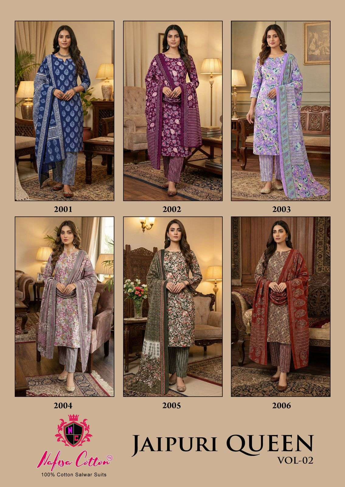 NAFISA COTTON JAIPURI QUEEN VOL 2 COTTON DIGITAL PRINT SALWAR SUIT