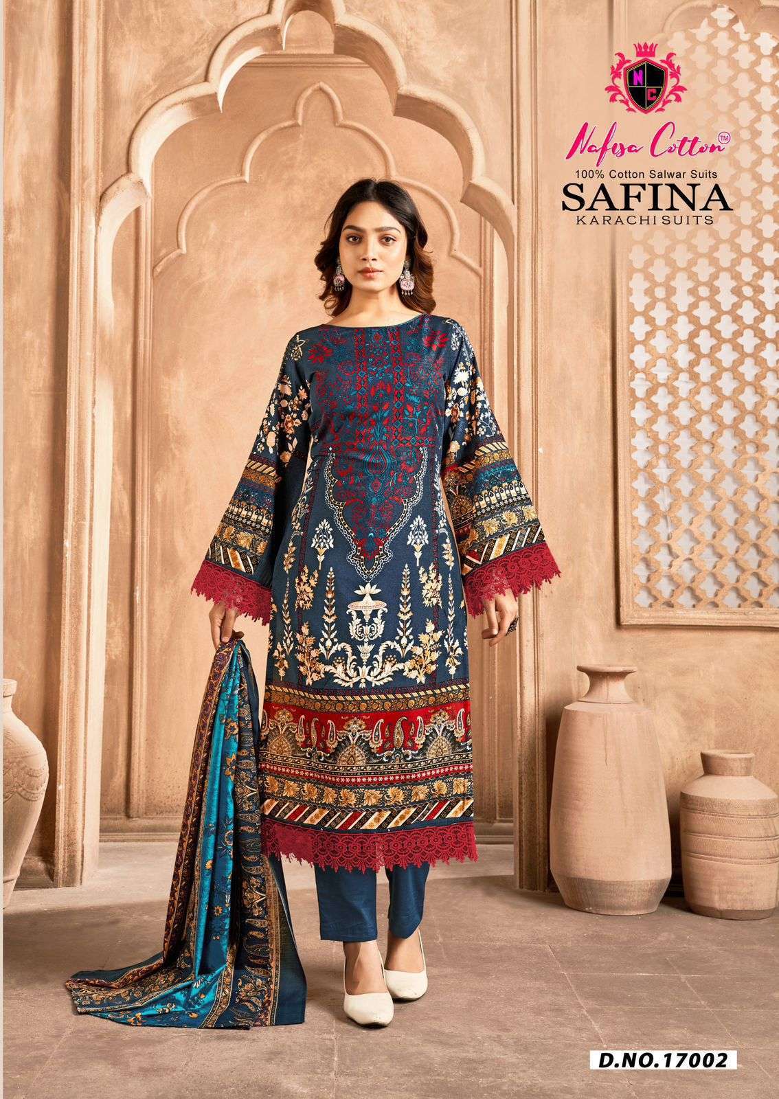 NAFISA COTTON SAFINA KARACHI SUITS VOL 17 COTTON DIGITAL STYLE PRINTS SALWAR SUIT