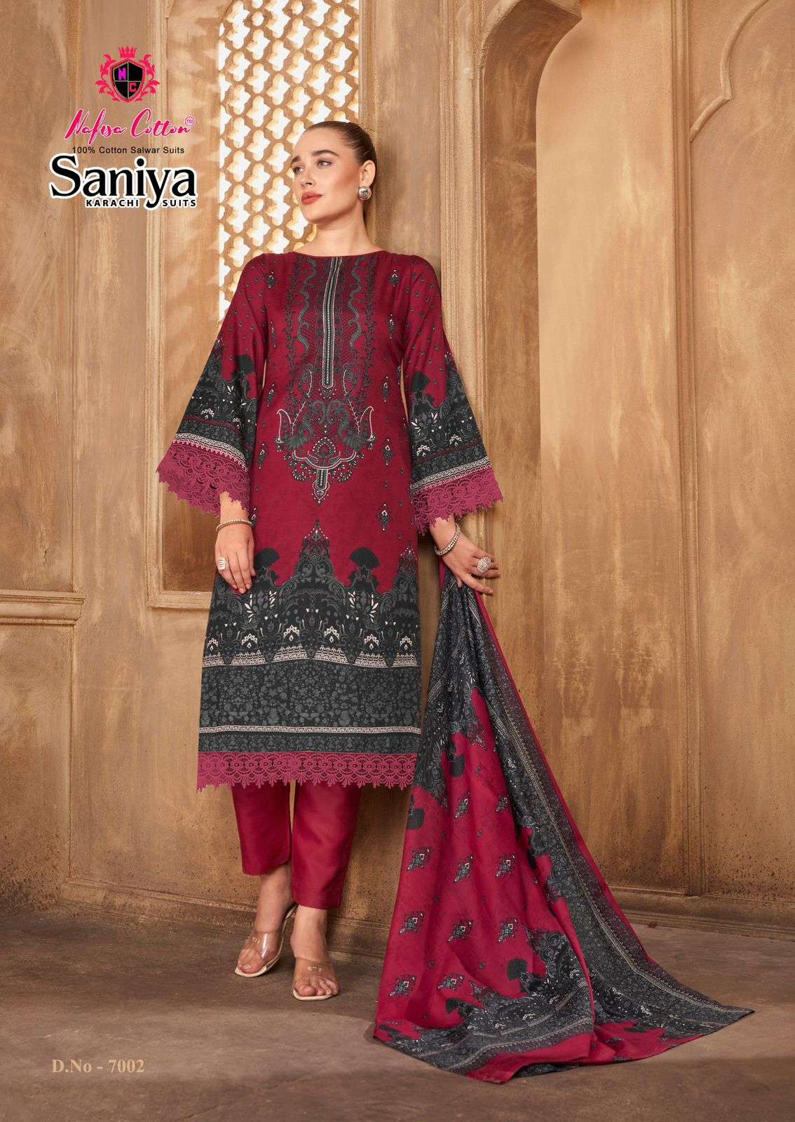 NAFISA COTTON SANIYA KARACHI SUITS VOL 7 DIGITAL STYLE PRINT COTTON SALWAR SUIT