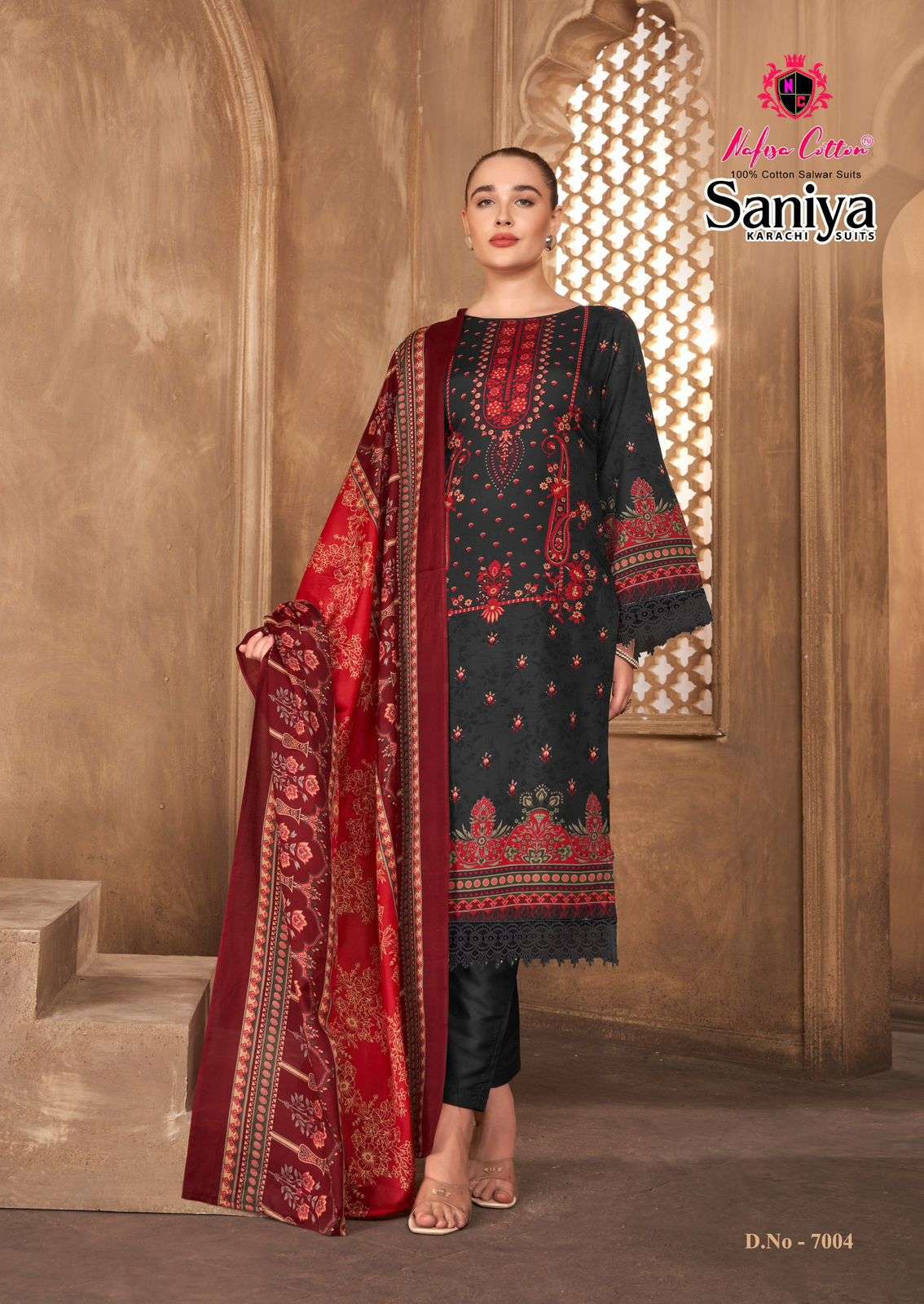 NAFISA COTTON SANIYA KARACHI SUITS VOL 7 DIGITAL STYLE PRINT COTTON SALWAR SUIT