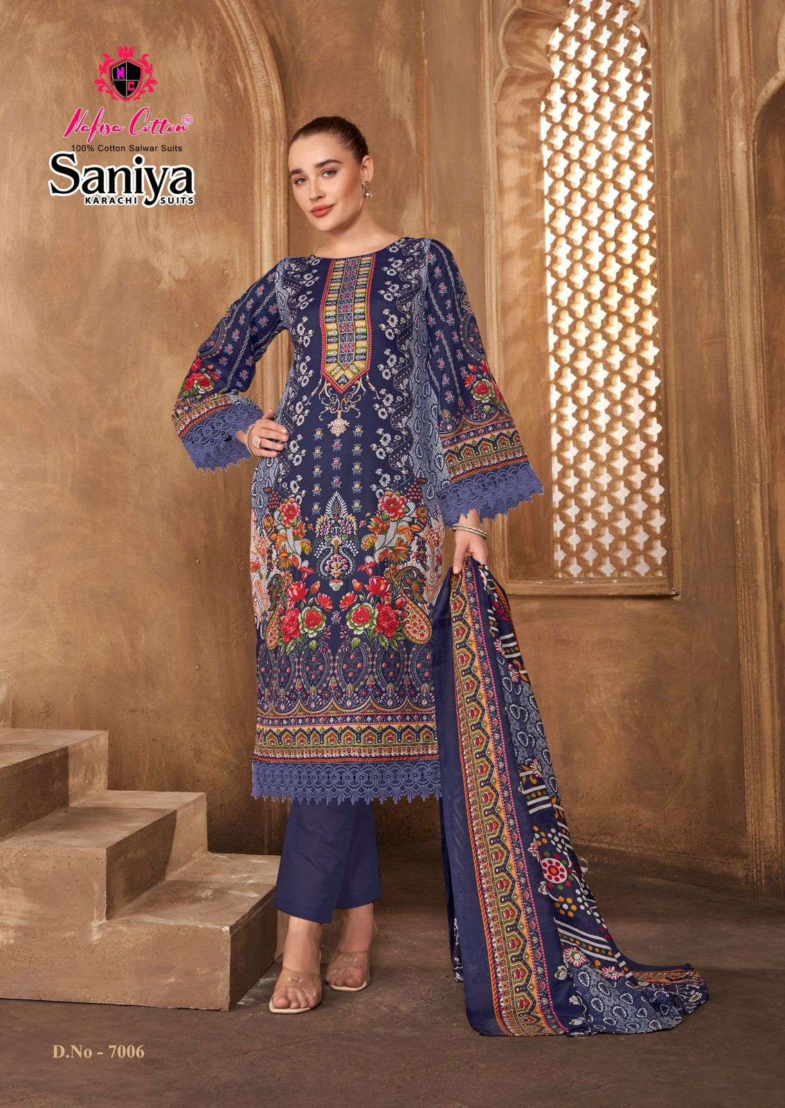NAFISA COTTON SANIYA KARACHI SUITS VOL 7 DIGITAL STYLE PRINT COTTON SALWAR SUIT