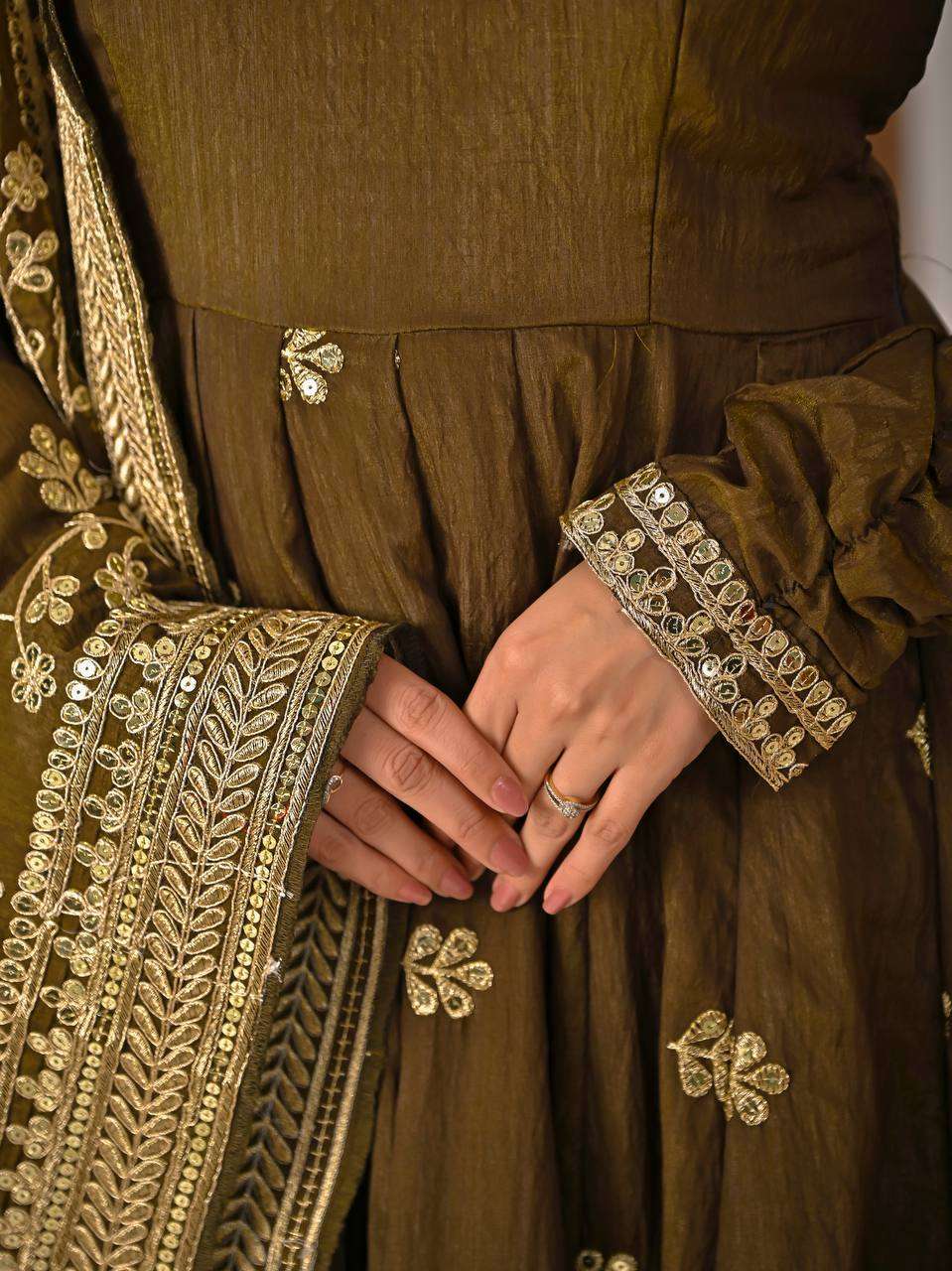 ND 5055 SILK SEQUENCE EMBROIDERY DESIGNER WORK PARTY WEAR ANARKALI DRESS