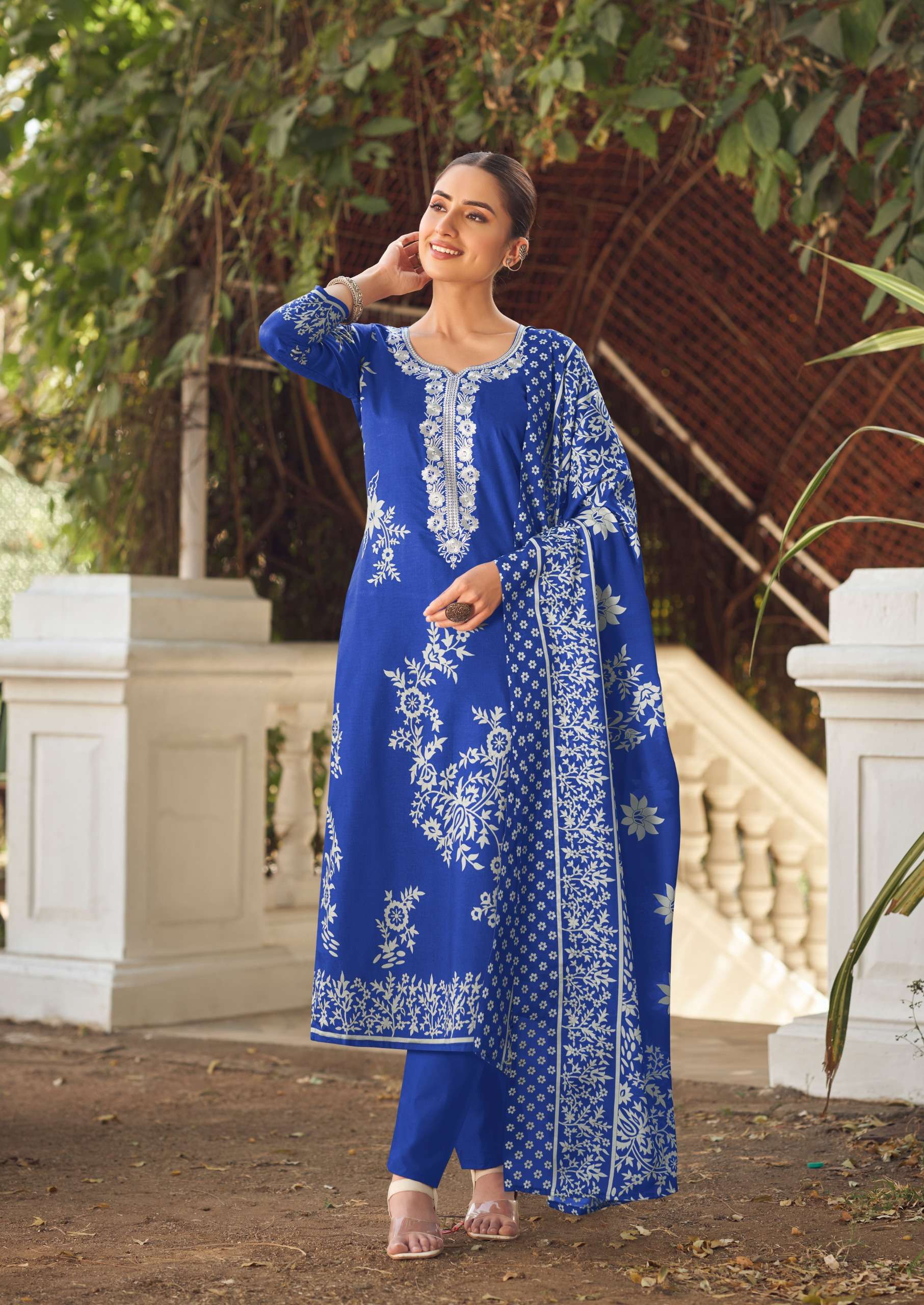 NISANKA LIFESTYLES AVATARA VOL 2  LAWN COTTON DIGITAL PRINT WITH FANCY WORK SUIT