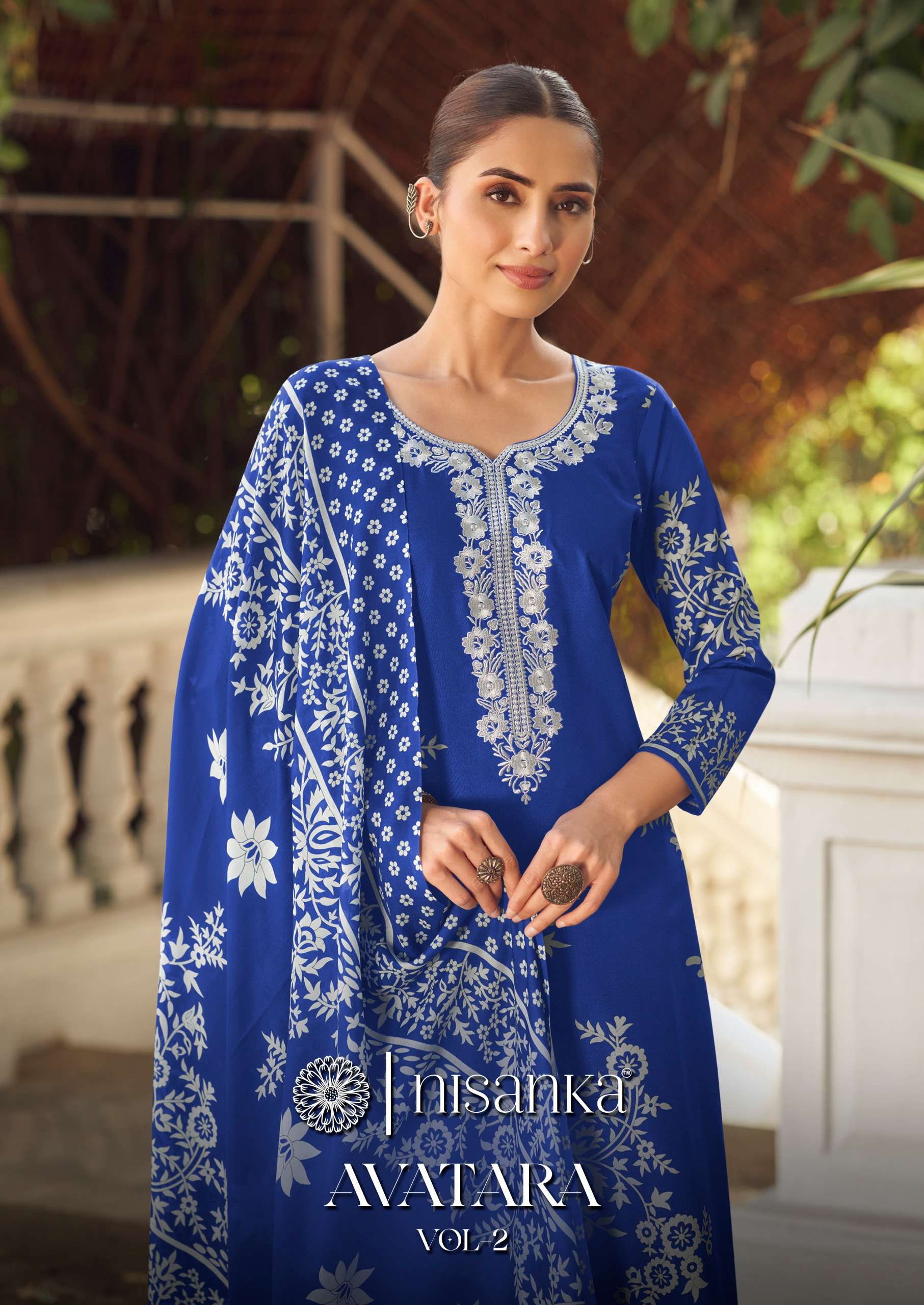 NISANKA LIFESTYLES AVATARA VOL 2  LAWN COTTON DIGITAL PRINT WITH FANCY WORK SUIT