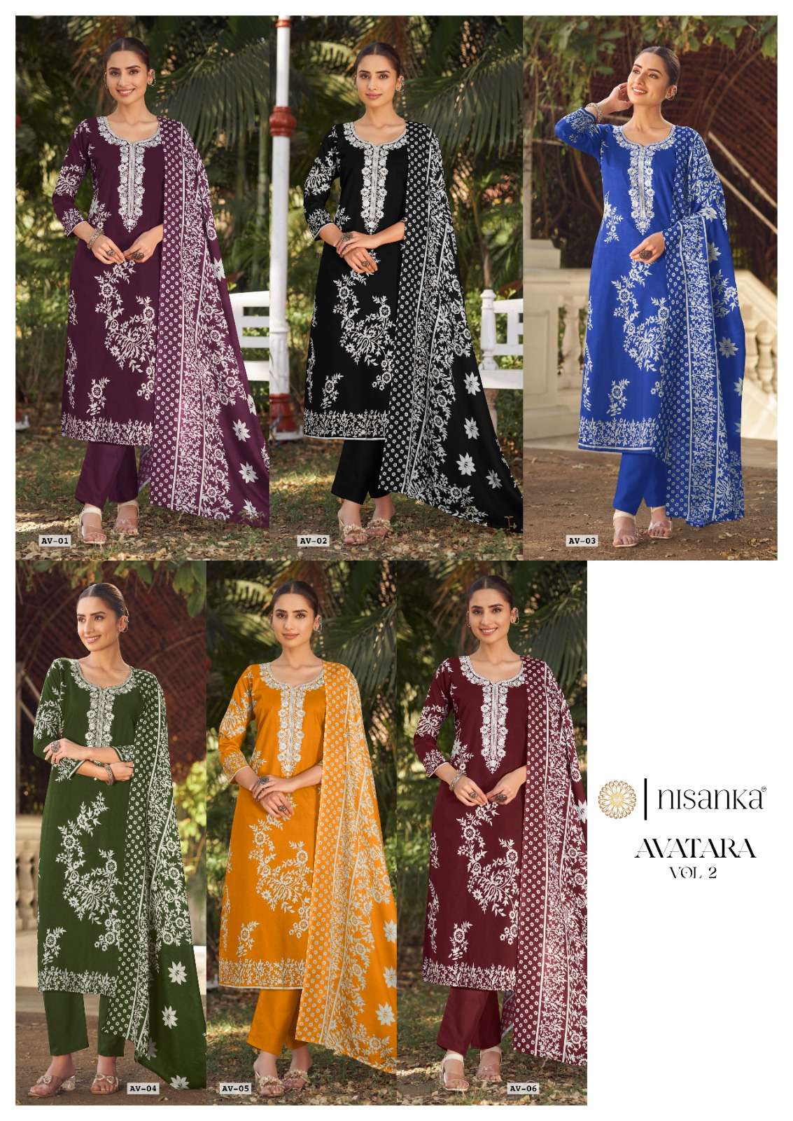 NISANKA LIFESTYLES AVATARA VOL 2  LAWN COTTON DIGITAL PRINT WITH FANCY WORK SUIT