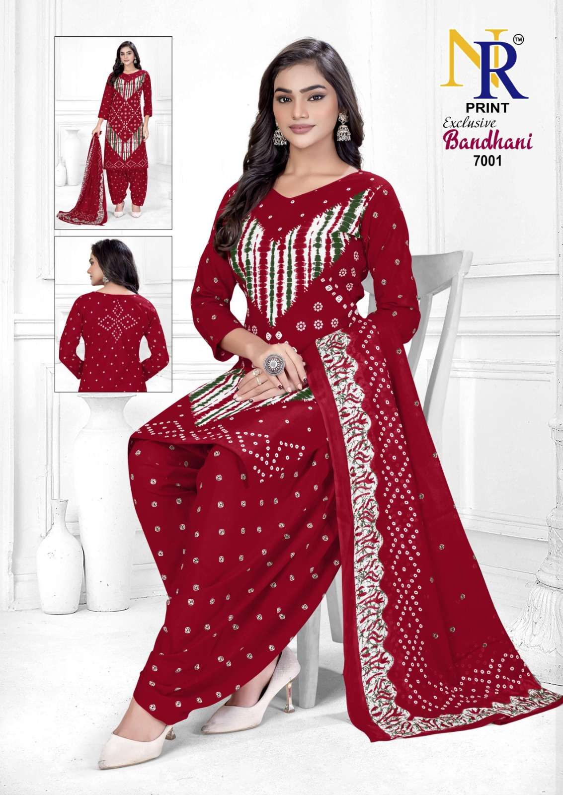 NR PRINT BANDHANI VOL 7 COTTON BANDHANI PRINT PATIALA SALWAR SUIT