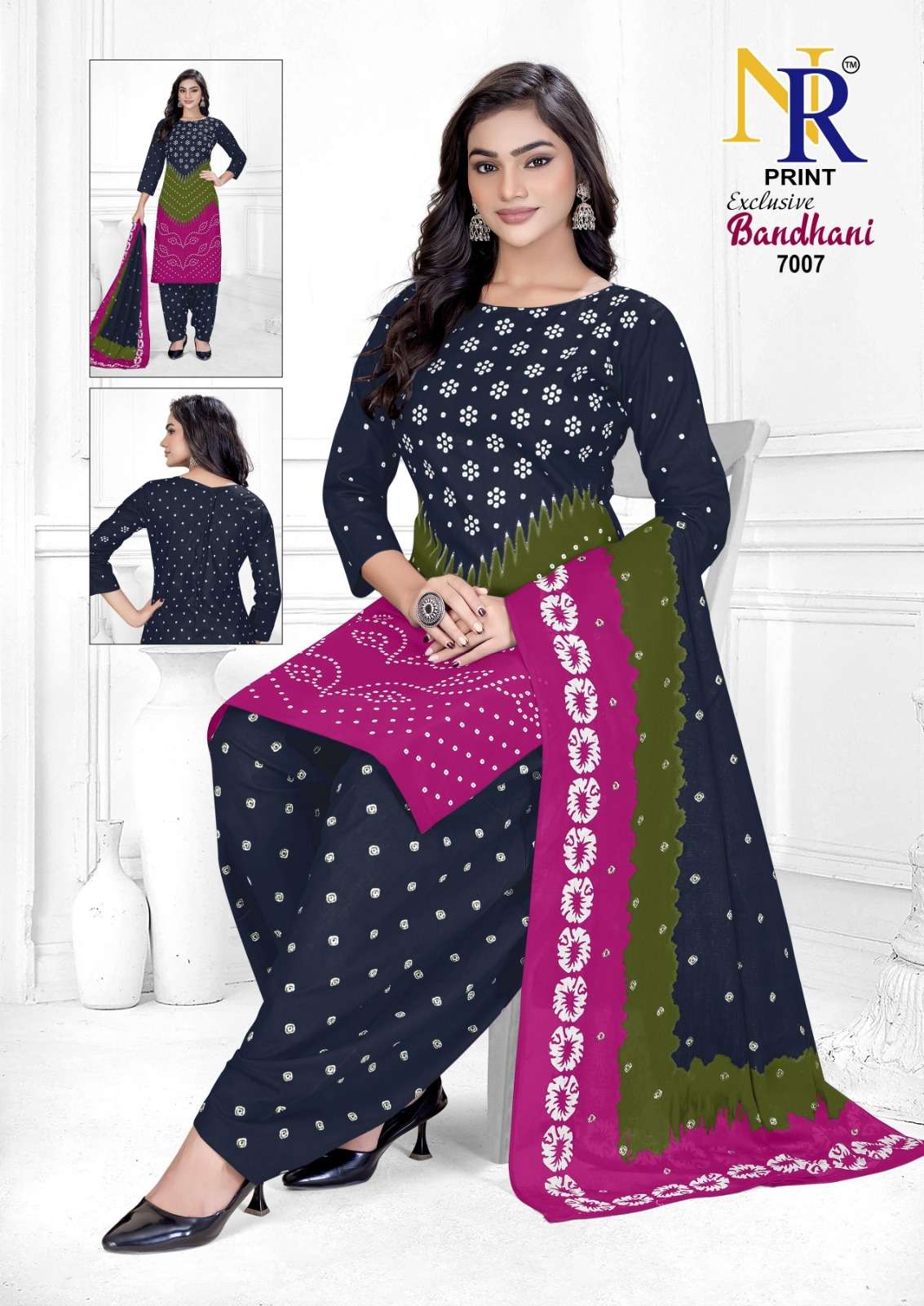 NR PRINT BANDHANI VOL 7 COTTON BANDHANI PRINT PATIALA SALWAR SUIT