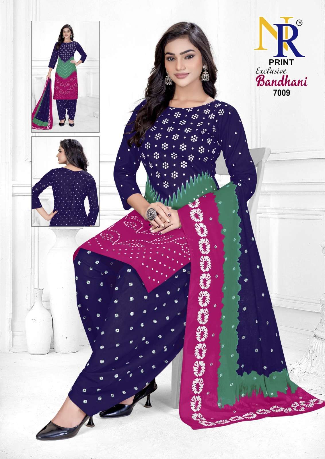 NR PRINT BANDHANI VOL 7 COTTON BANDHANI PRINT PATIALA SALWAR SUIT