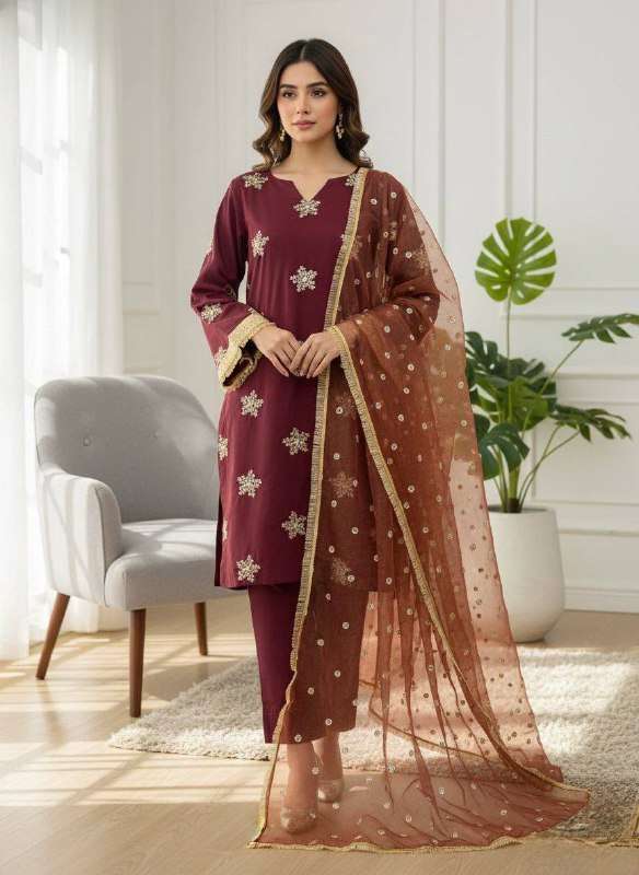 NSR 853 SILK WITH FULLY STITCHED KURTI WITH BOTTOM AND DUPATTA SET 