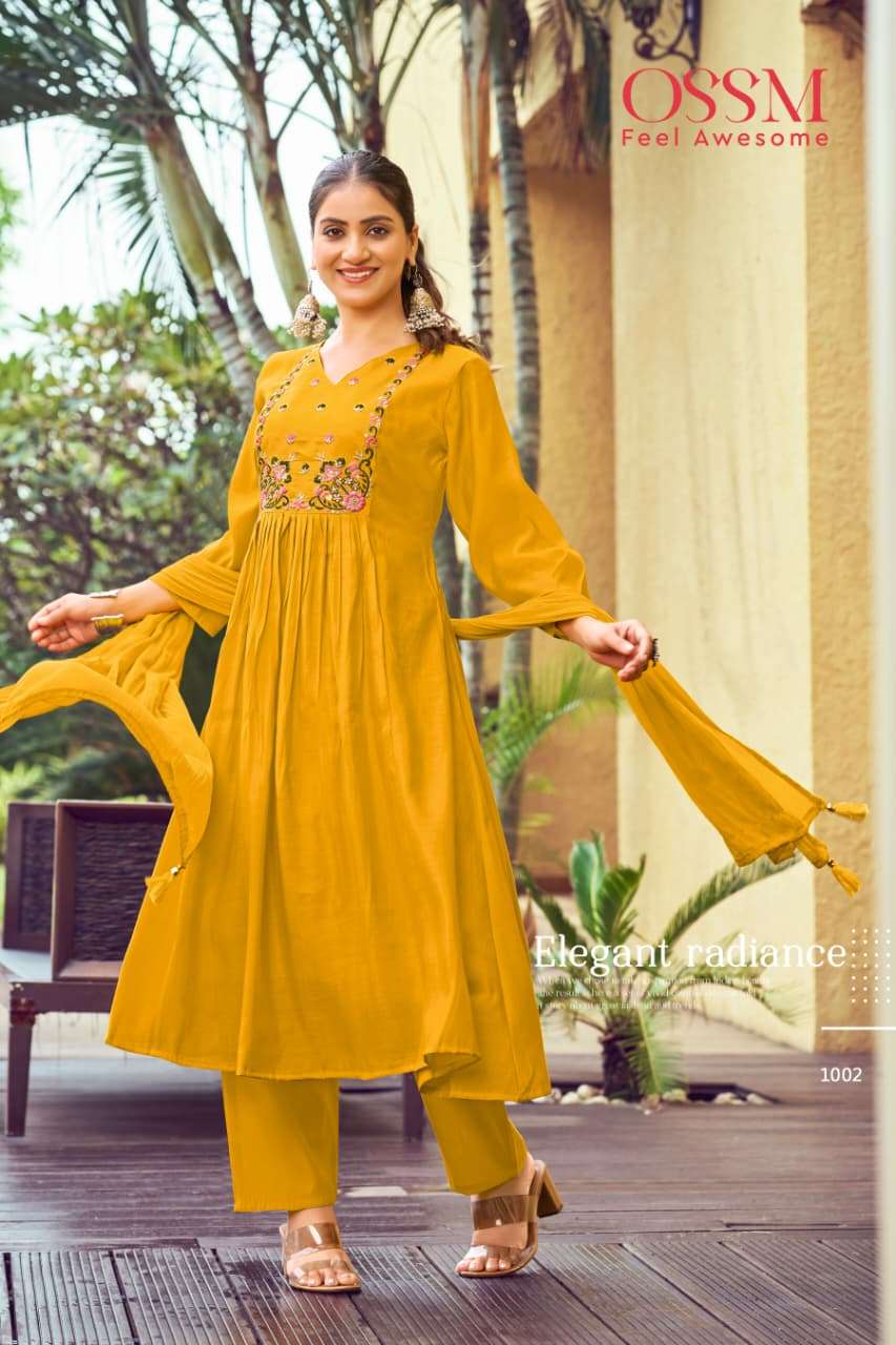 OSSM GULMOHAR FANCY NAIRA CUT STYLE LADIES 3 PIECE SET COLLECTION 