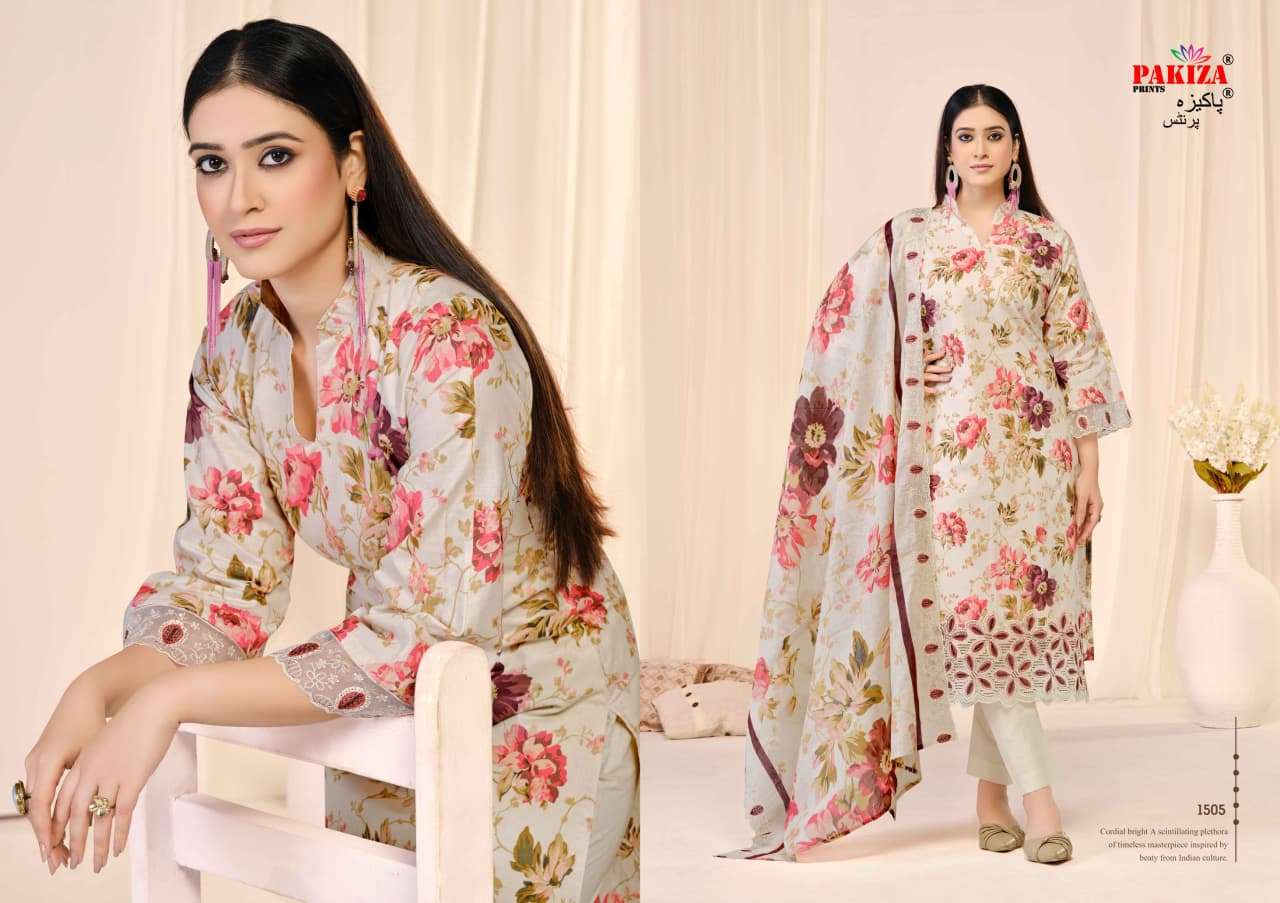 PAKIZA PRINTS ABU REHAN VOL 15 LAWN COTTON DIGITAL PRINT WITH FANCY WORK SUIT