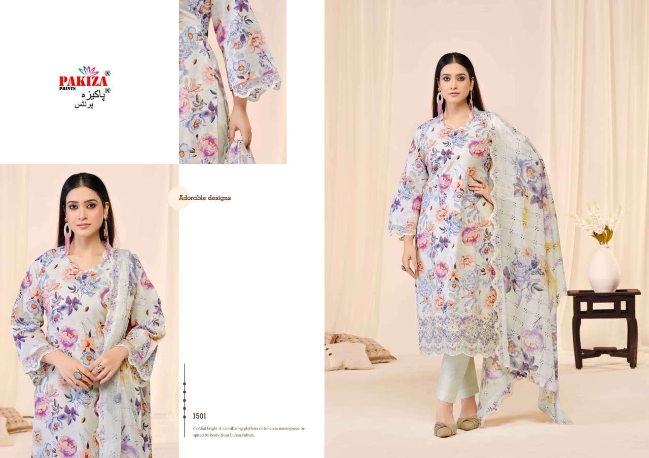 PAKIZA PRINTS ABU REHAN VOL 15 LAWN COTTON DIGITAL PRINT WITH FANCY WORK SUIT