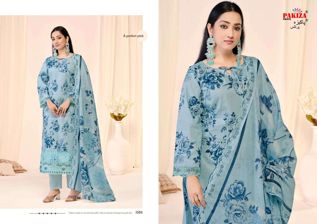 PAKIZA PRINTS ABU REHAN VOL 15 LAWN COTTON DIGITAL PRINT WITH FANCY WORK SUIT