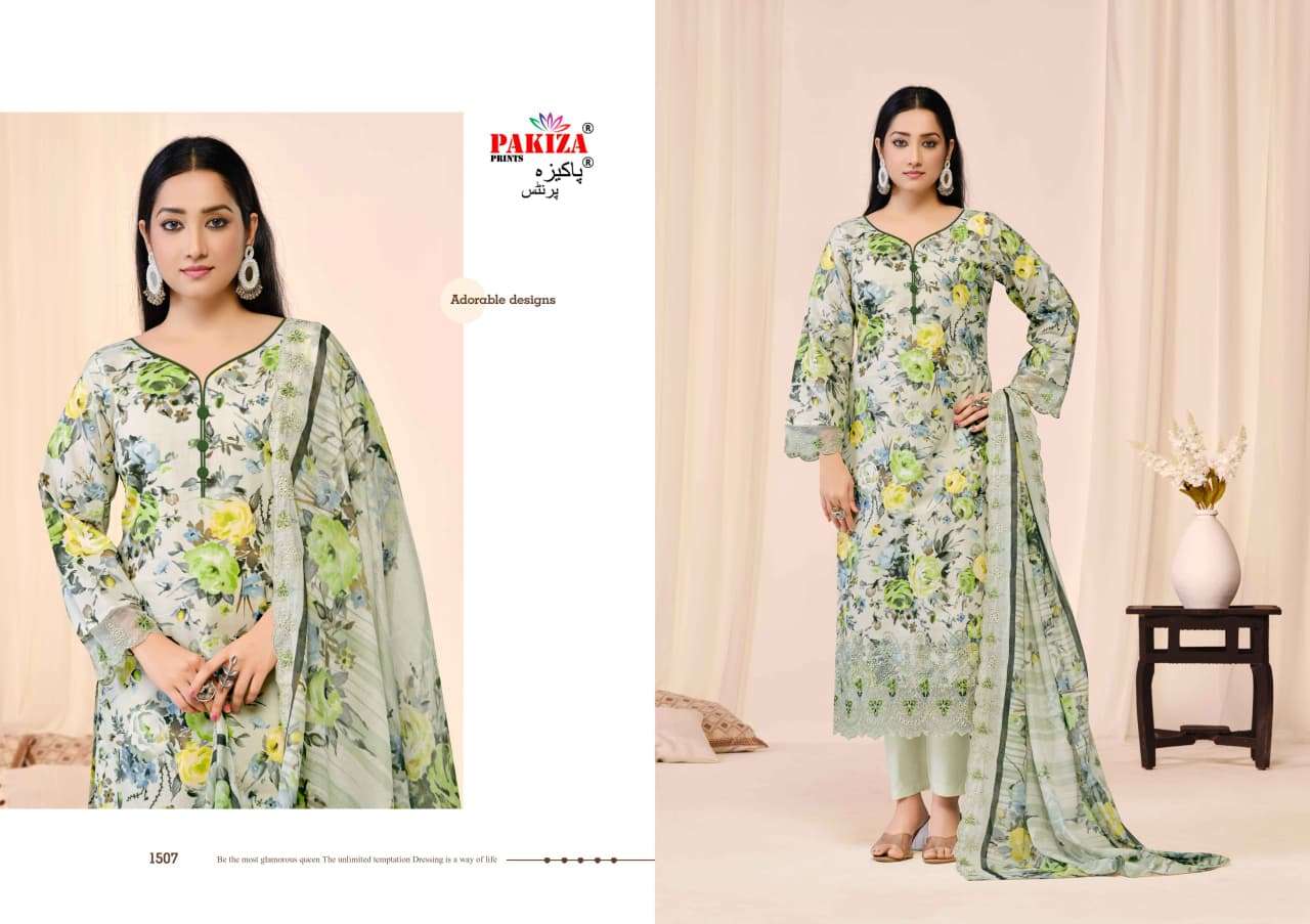PAKIZA PRINTS ABU REHAN VOL 15 LAWN COTTON DIGITAL PRINT WITH FANCY WORK SUIT