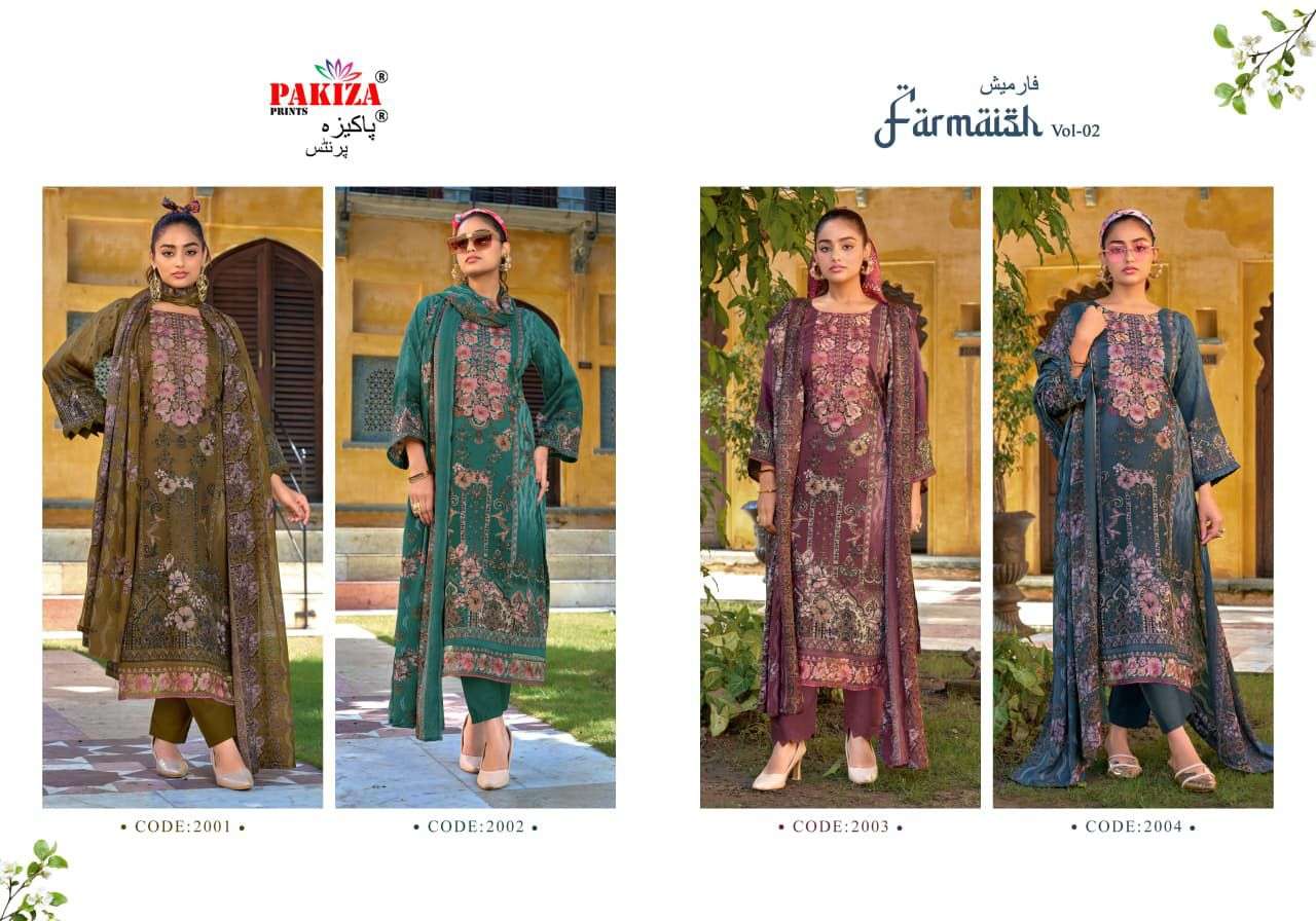 PAKIZA PRINTS FARMAISH VOL 2 FANCY KASHMIRI EMBROIDERY WORK LADIES SUIT