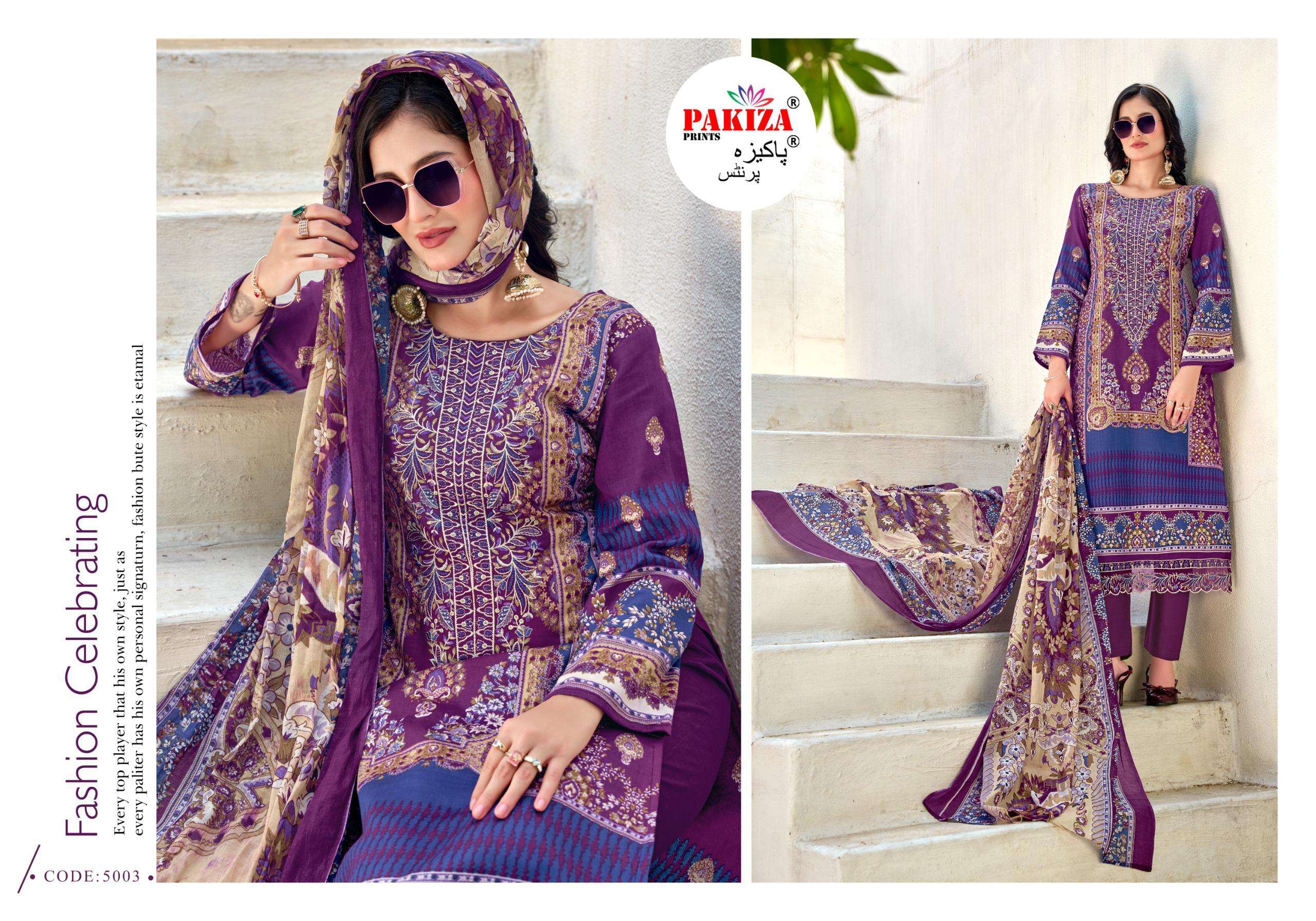 PAKIZA PRINTS FARMAISH VOL 5 JAM SATIN PRINT WITH FANCY WORK LADIES SUIT