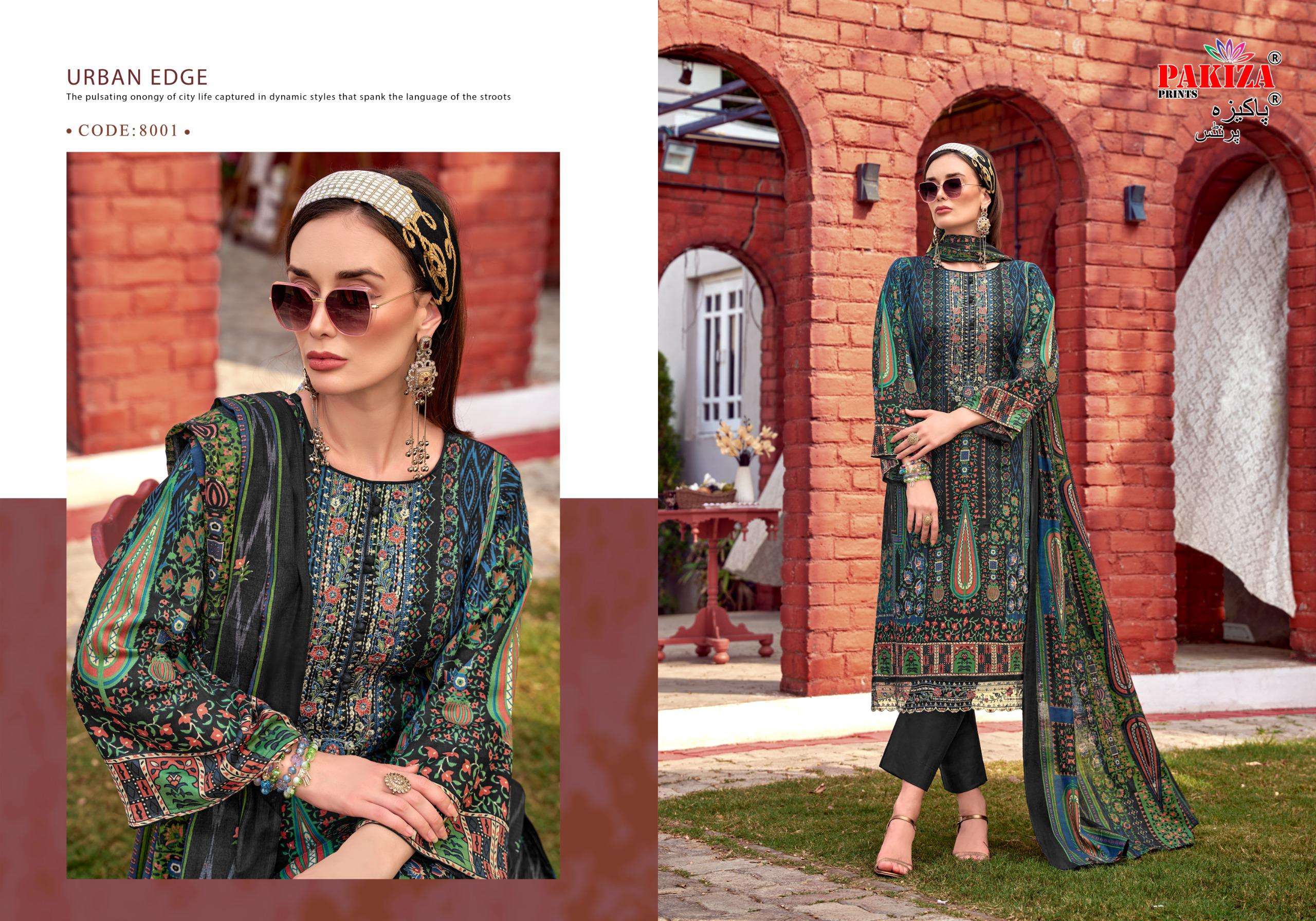 PAKIZA PRINTS FARMAISH VOL 8 JAM SATIN PRINT WITH FANCY KASHMIRI EMBROIDERY WORK SUIT