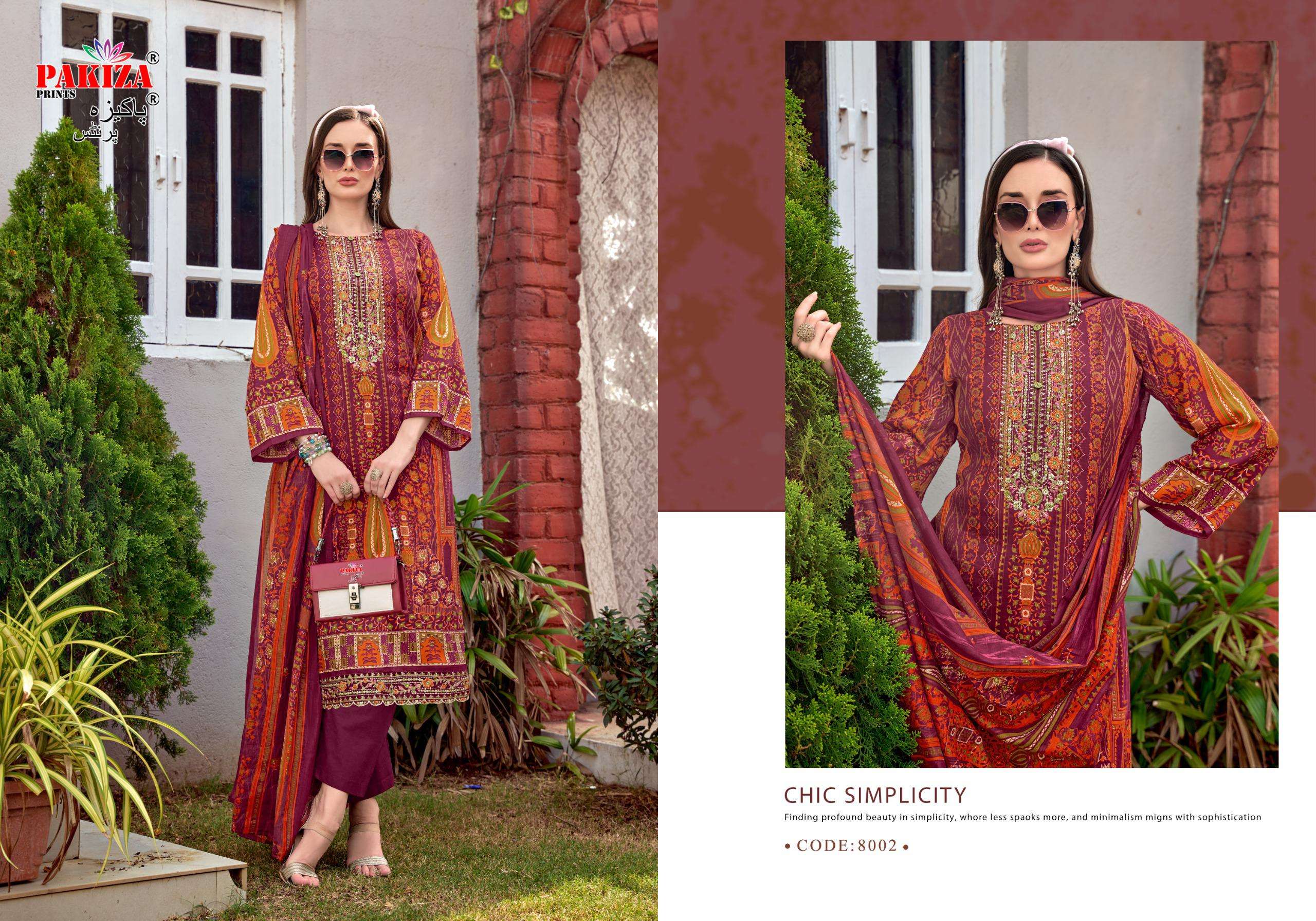 PAKIZA PRINTS FARMAISH VOL 8 JAM SATIN PRINT WITH FANCY KASHMIRI EMBROIDERY WORK SUIT