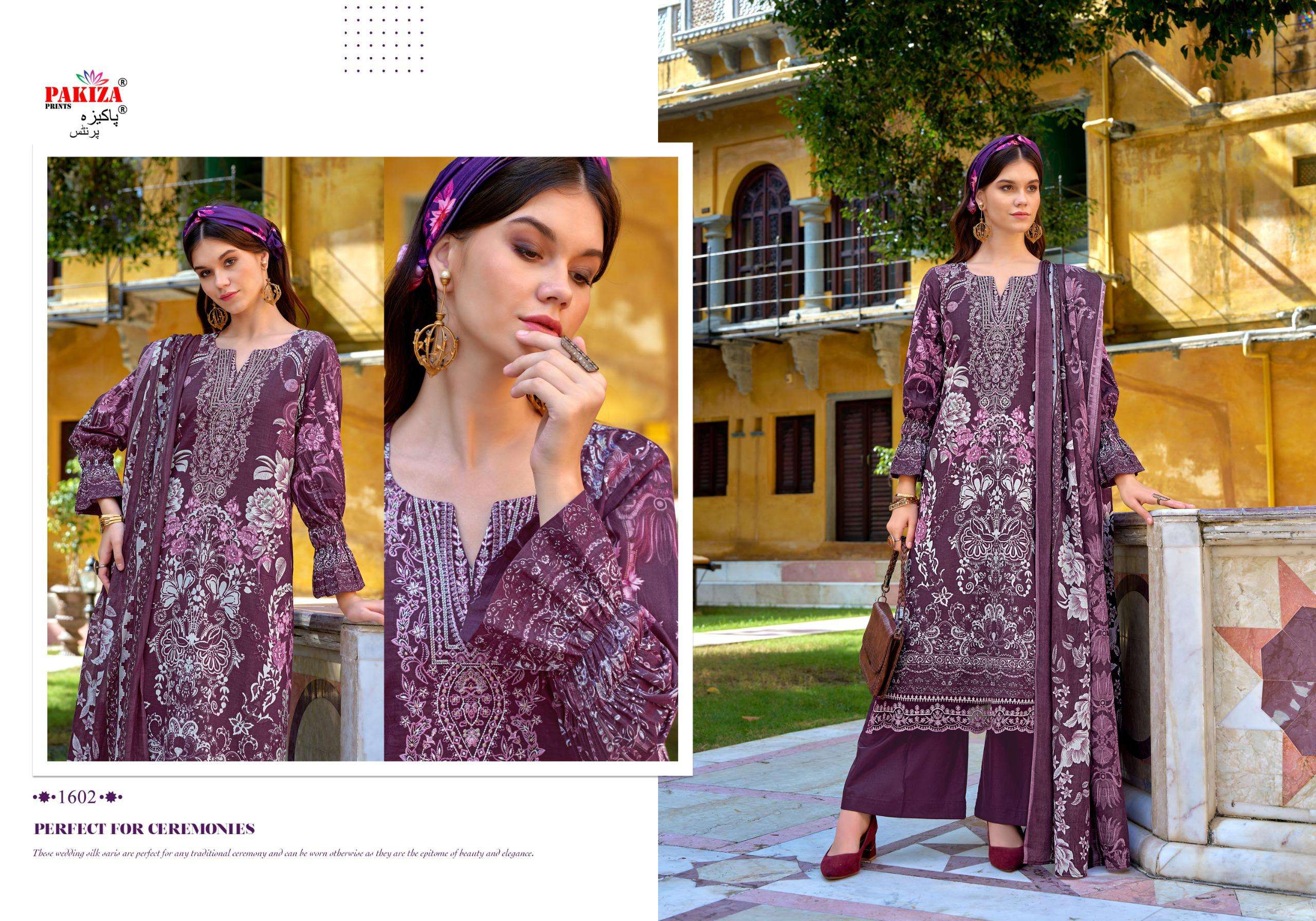 PAKIZA PRINTS NAKSH VOL 16 LAWN COTTON PRINT WITH FANCY KASHMIRI EMBROIDERY WORK SUIT