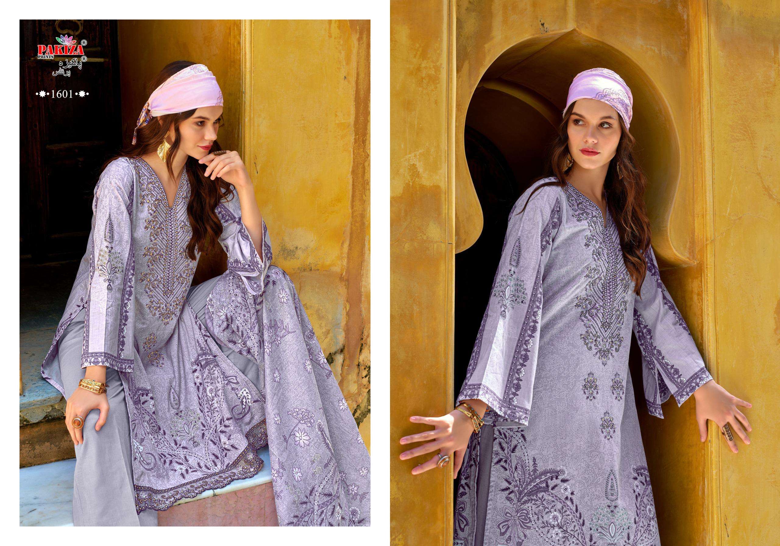 PAKIZA PRINTS NAKSH VOL 16 LAWN COTTON PRINT WITH FANCY KASHMIRI EMBROIDERY WORK SUIT